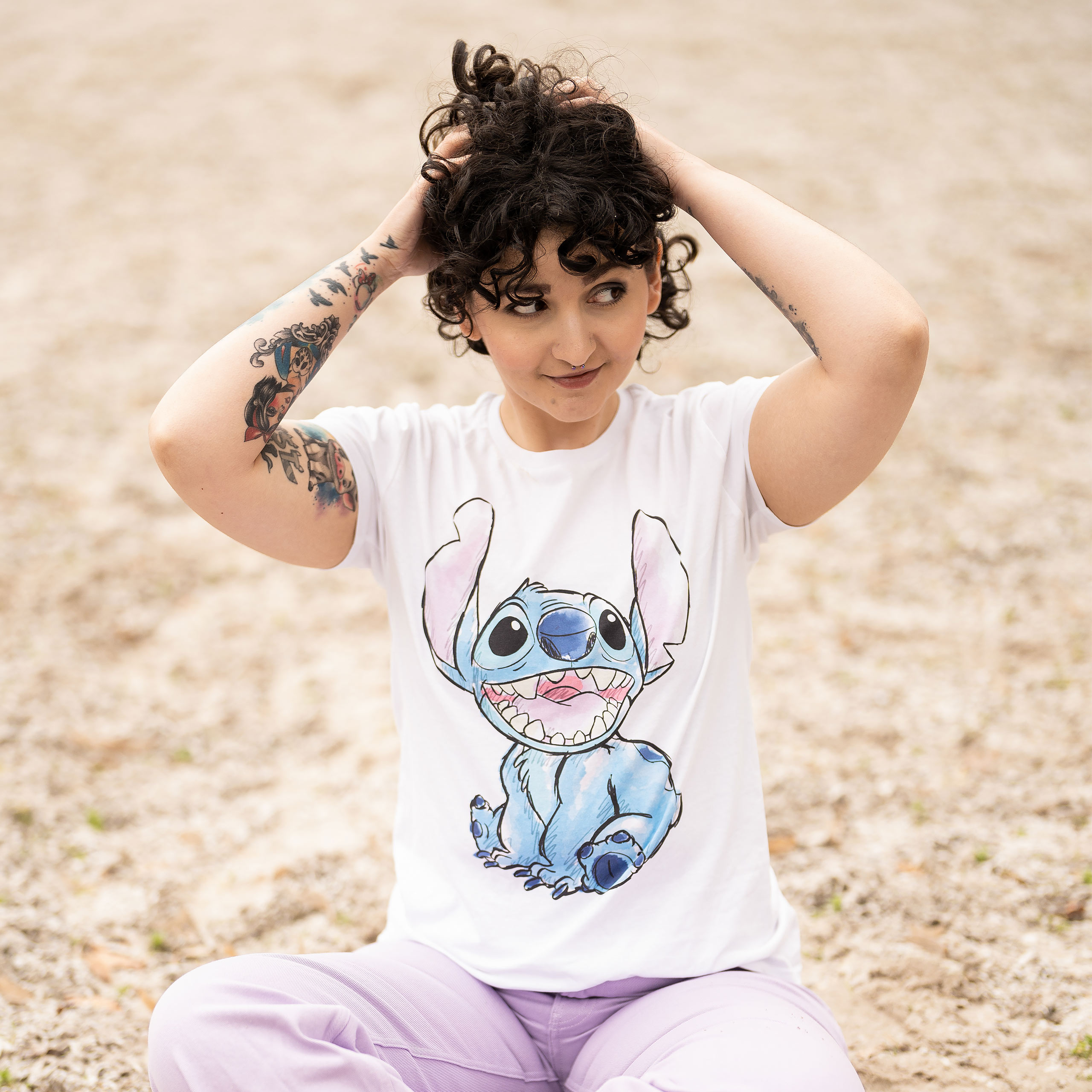 Lilo & Stitch - T-Shirt Stitch weiß