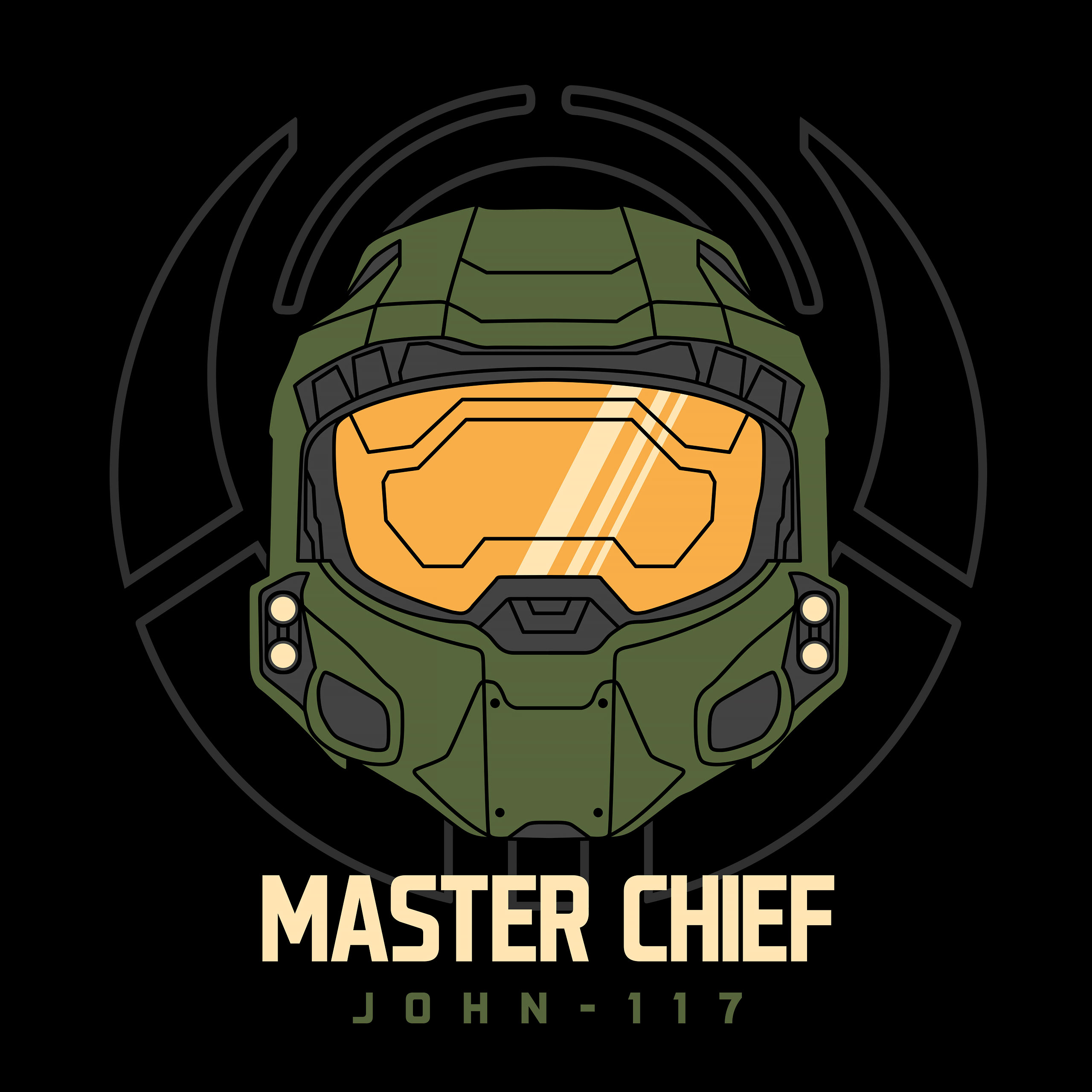 Master Chief T-shirt voor Halo Fans zwart