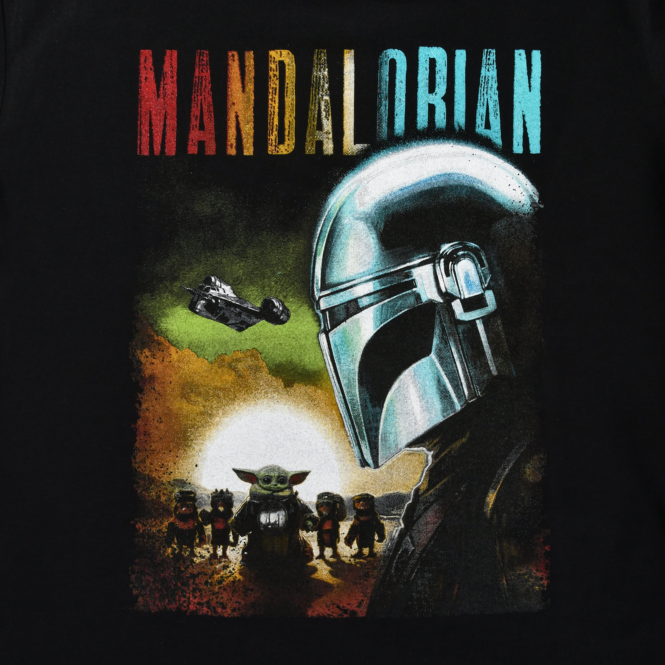 Mando and Grogu Poster T-Shirt Black - Star Wars The Mandalorian