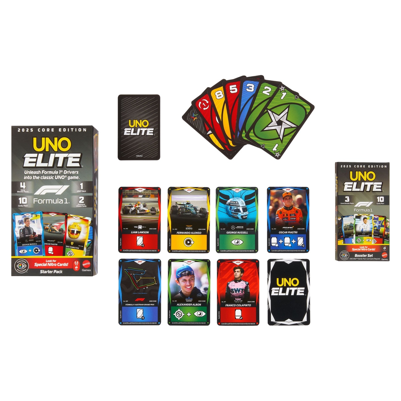 Formula 1 UNO Jeu de cartes Elite F1 Booster Set