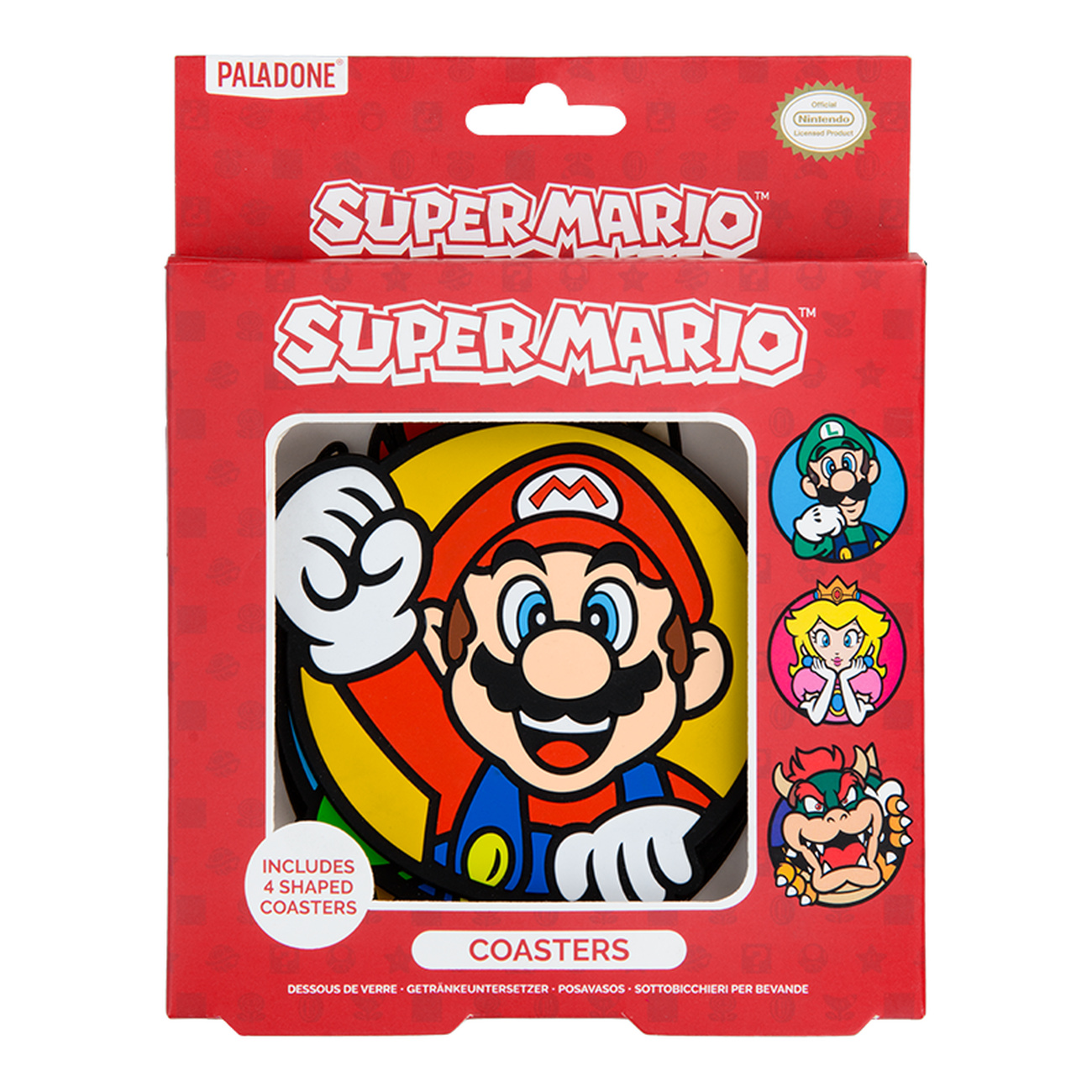 Super Mario - Characters Glasunderlägg 4-pack