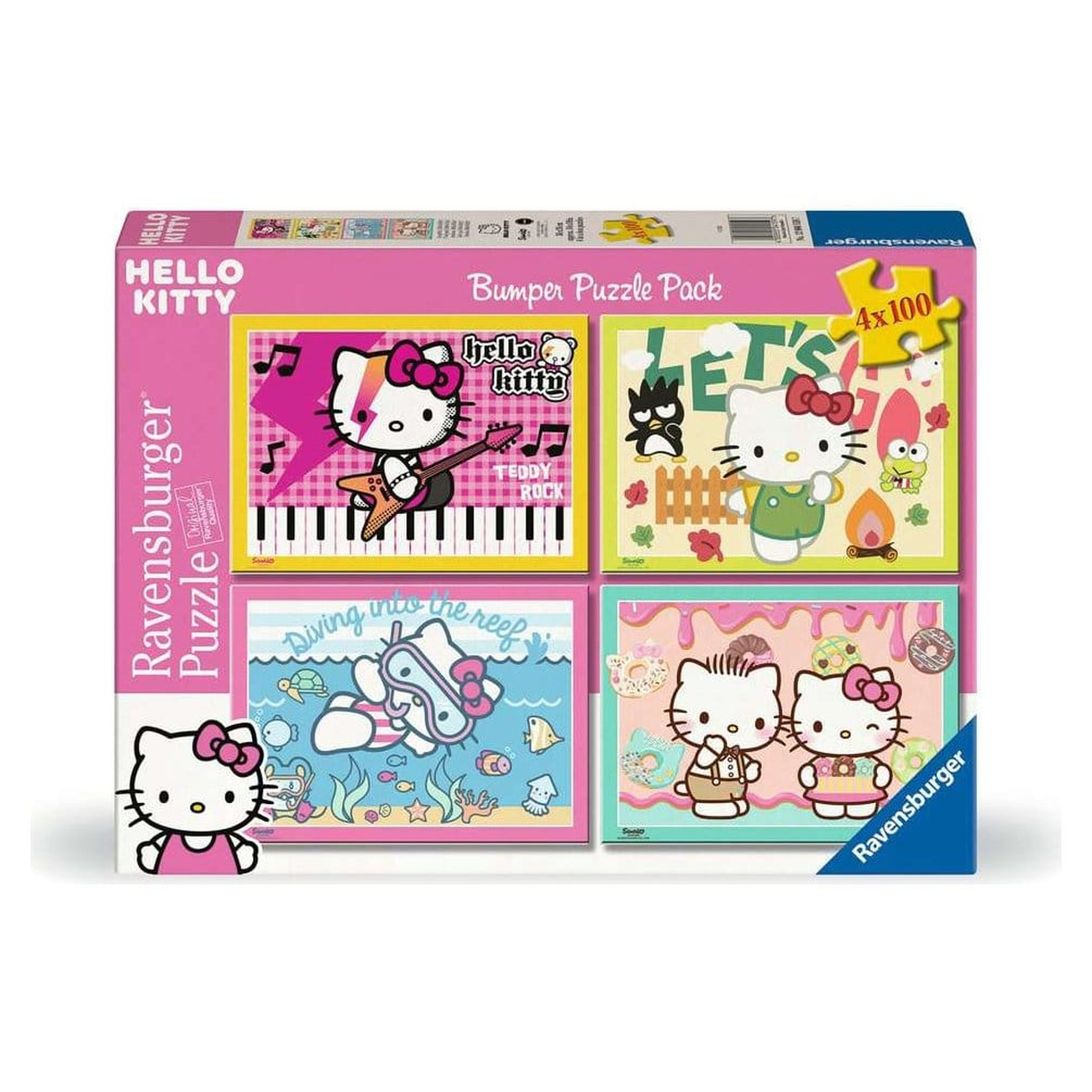 Hello Kitty Puzzels 4-pack Daar gaan we, Hello Kitty! (4x100 stukjes)