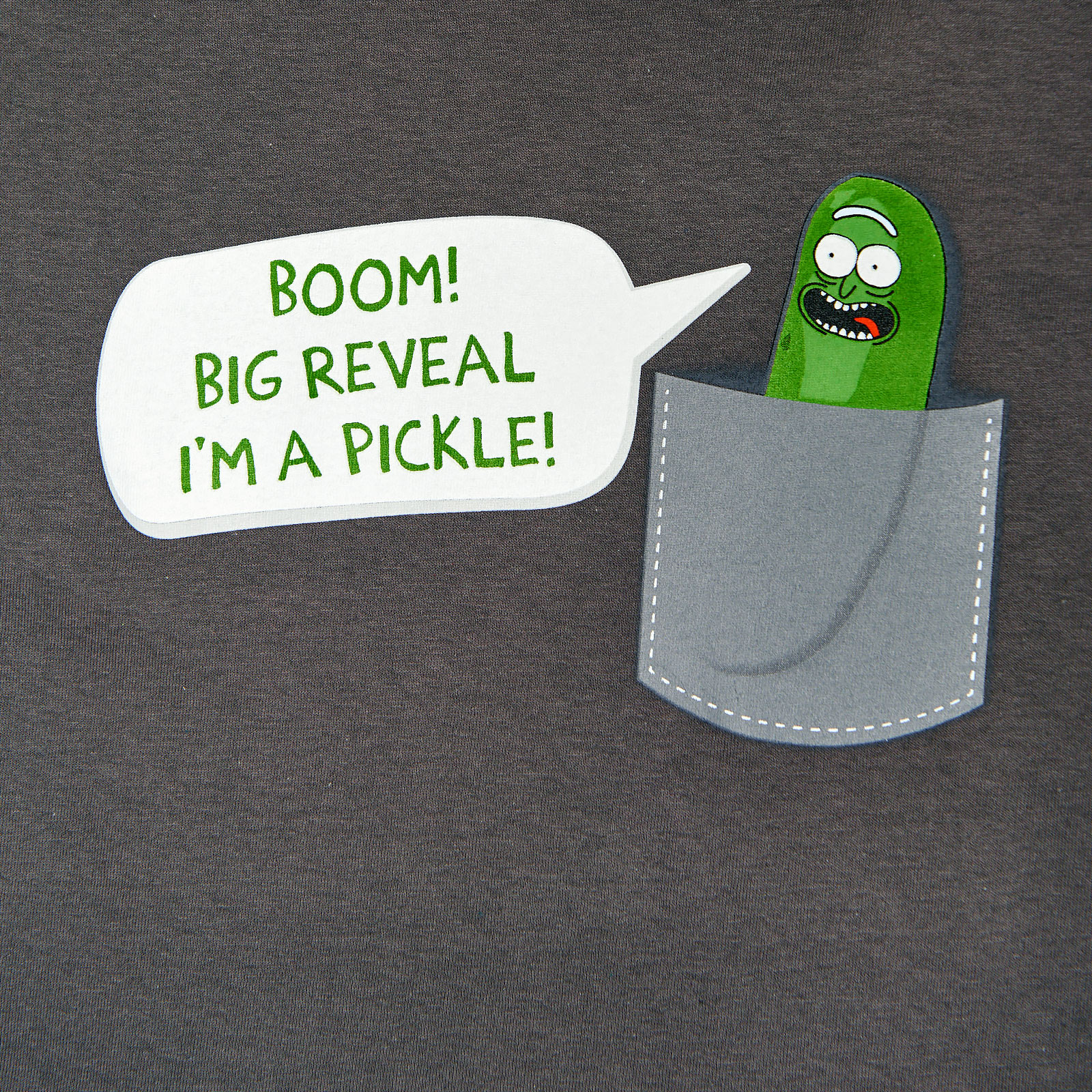 Rick en Morty - Pocket Pickle Rick T-Shirt grijs