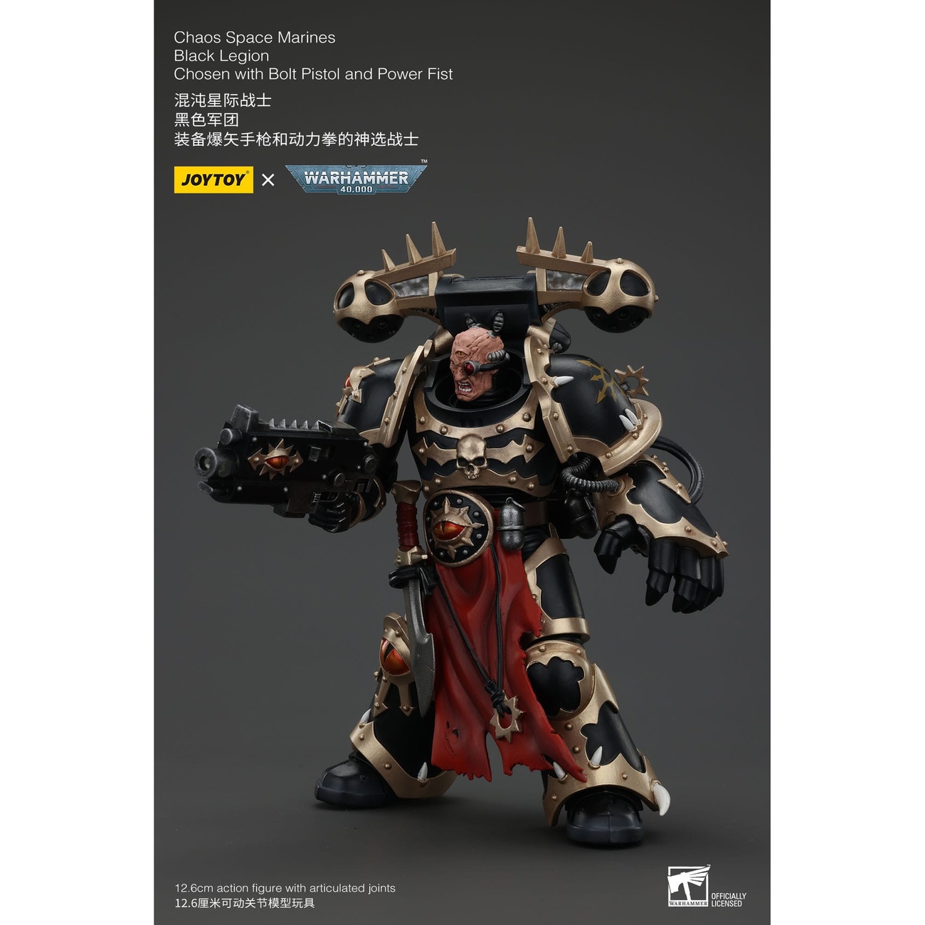 Warhammer 40K Actiefiguur Chaos Space Marines Black Legion Chosen met Bolt Pistol and Power Fist 20 cm