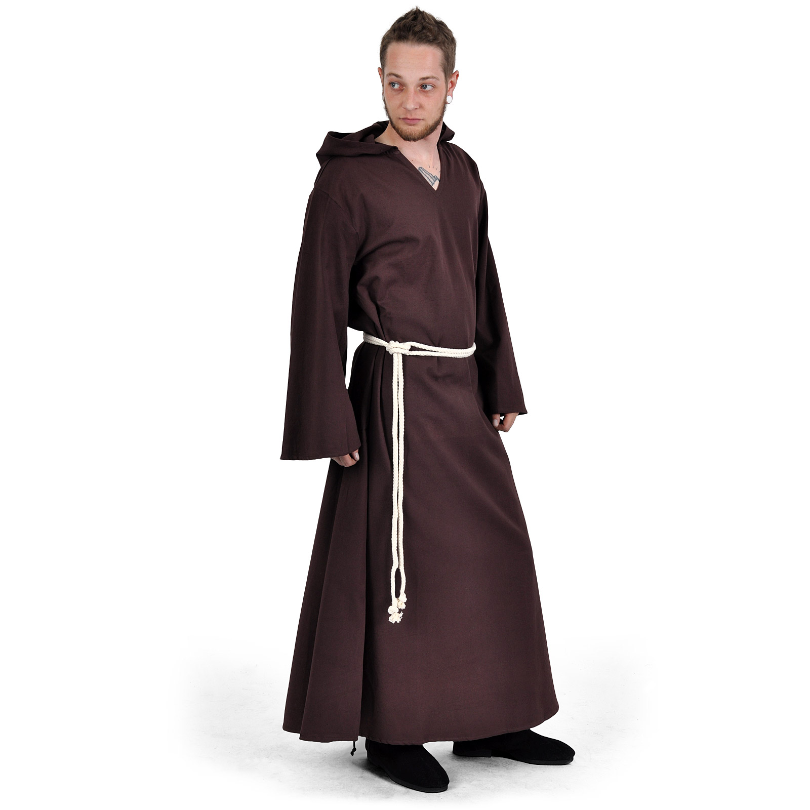 Robe de moine avec cordon marron