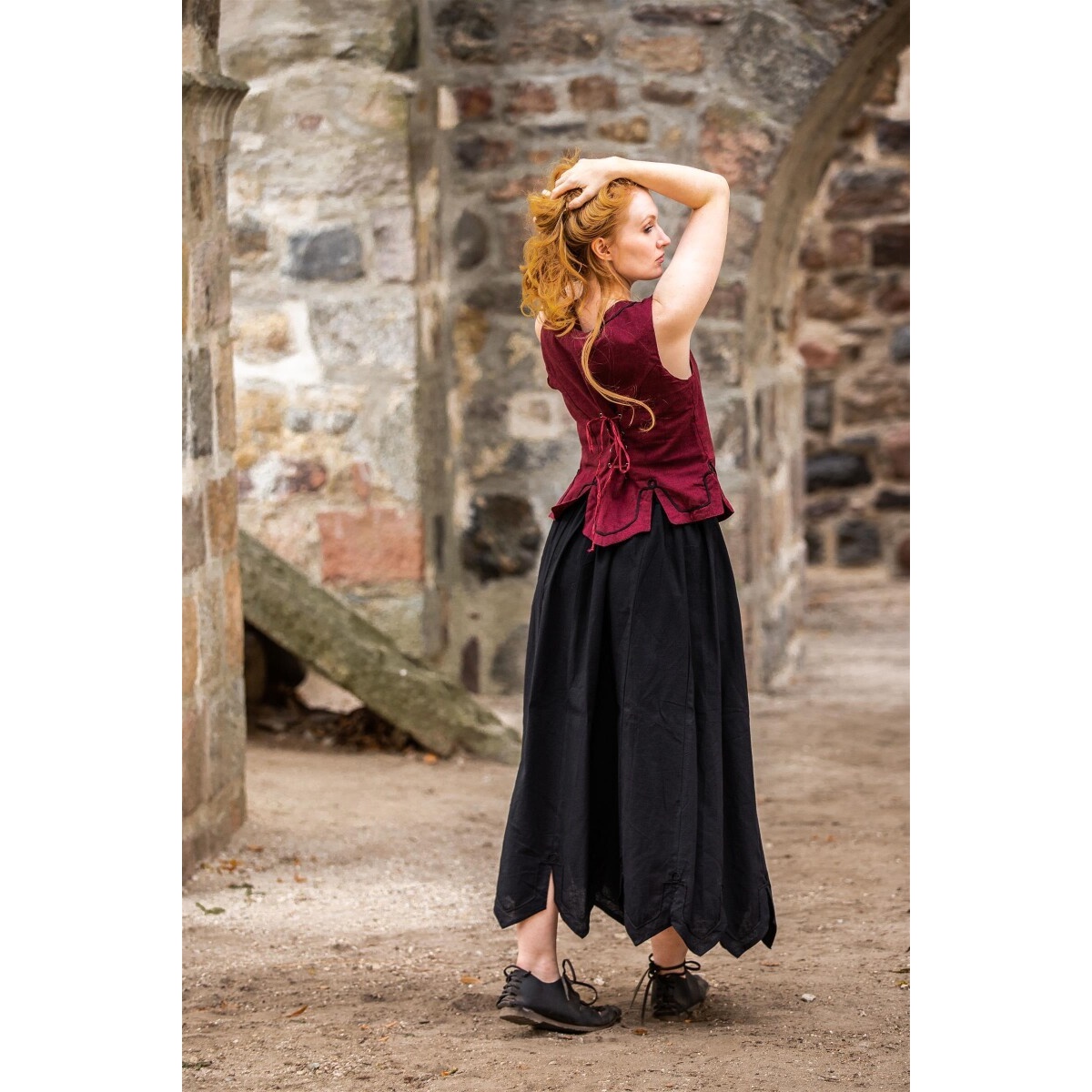 Chaleco corsé medieval Selma rojo