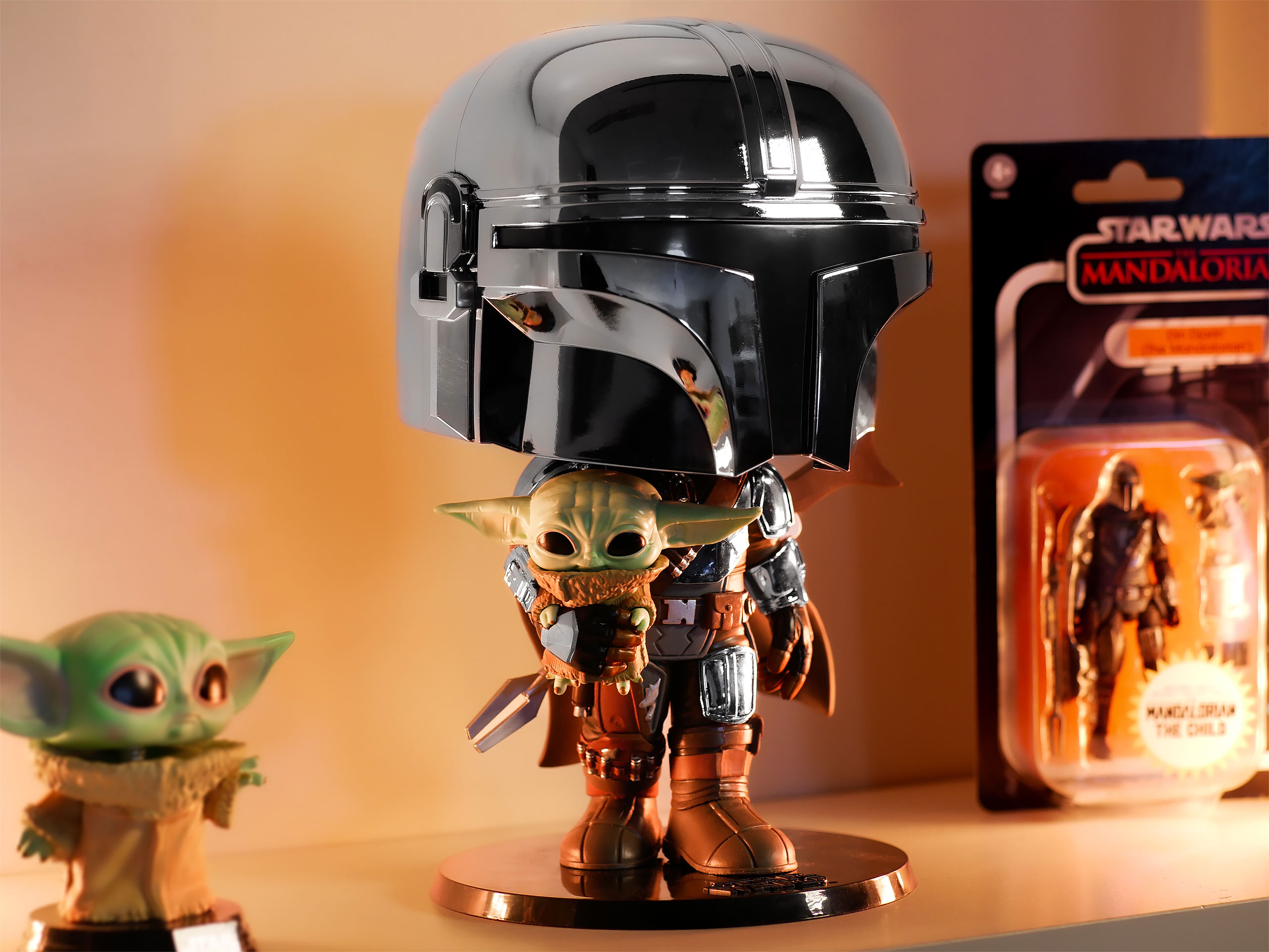 Mandalorian Chrome Funko Pop Figurine à tête branlante 26 cm - Star Wars