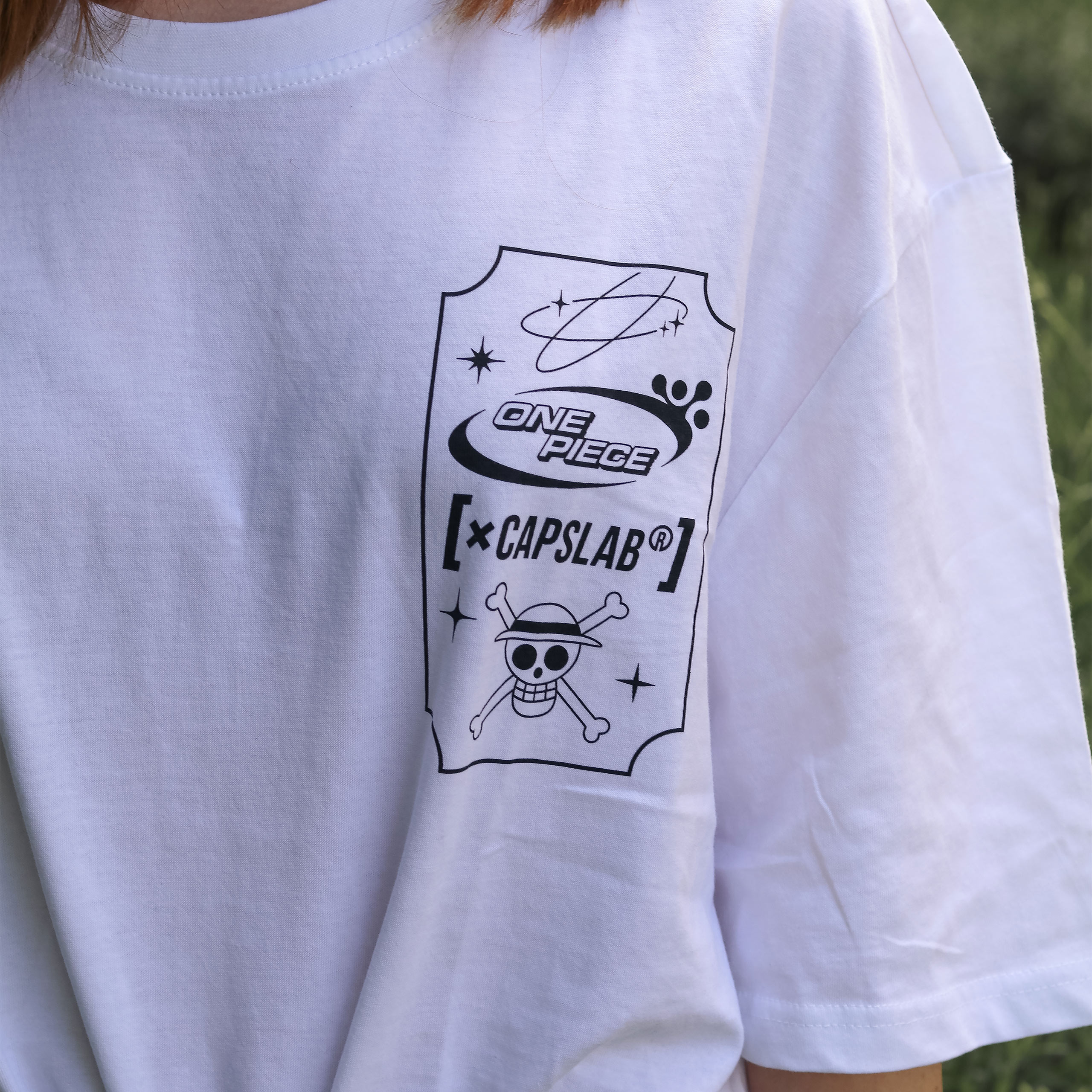 One Piece - Camiseta oversize Capslab Luffy blanca