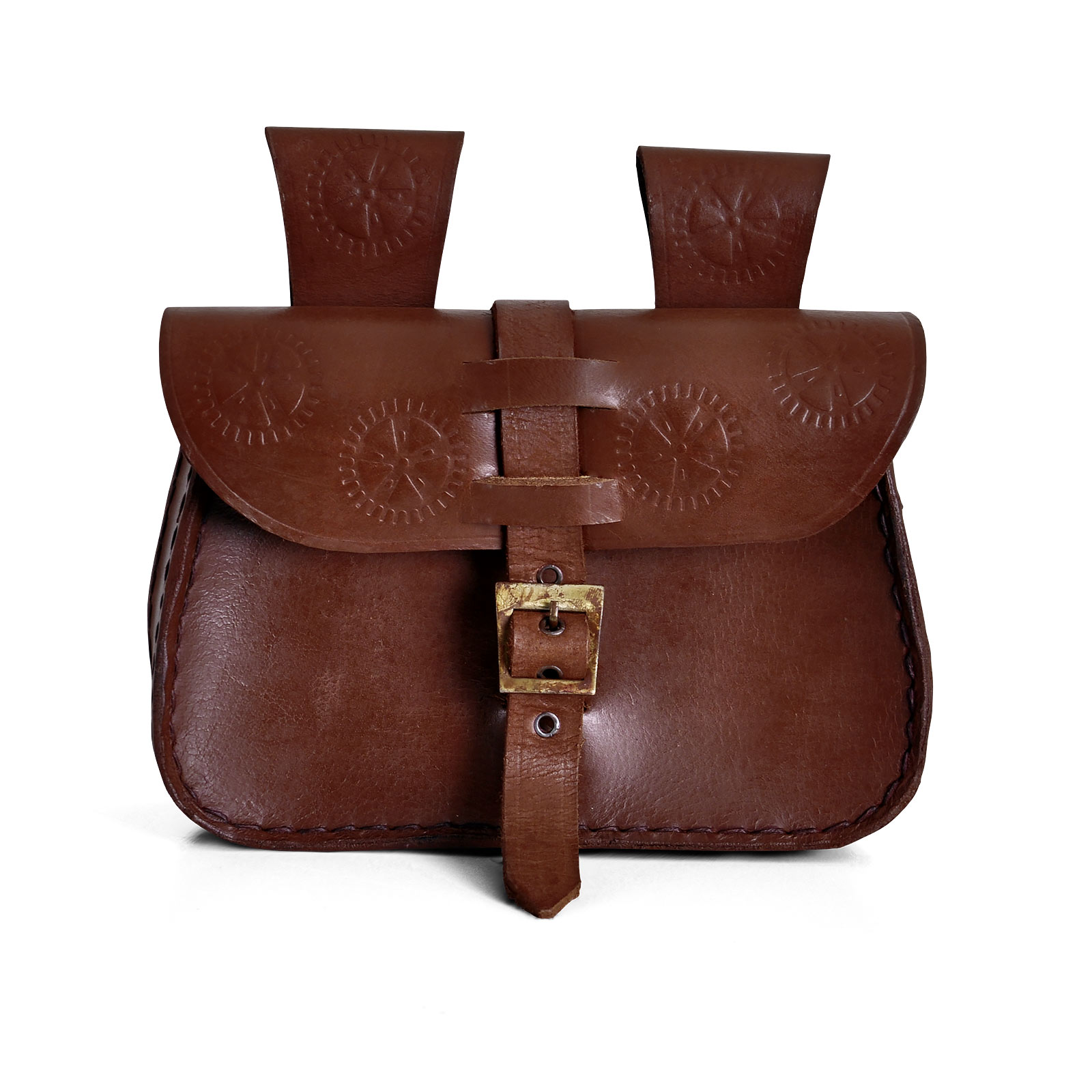 Medieval Belt Bag with Embossing Brown