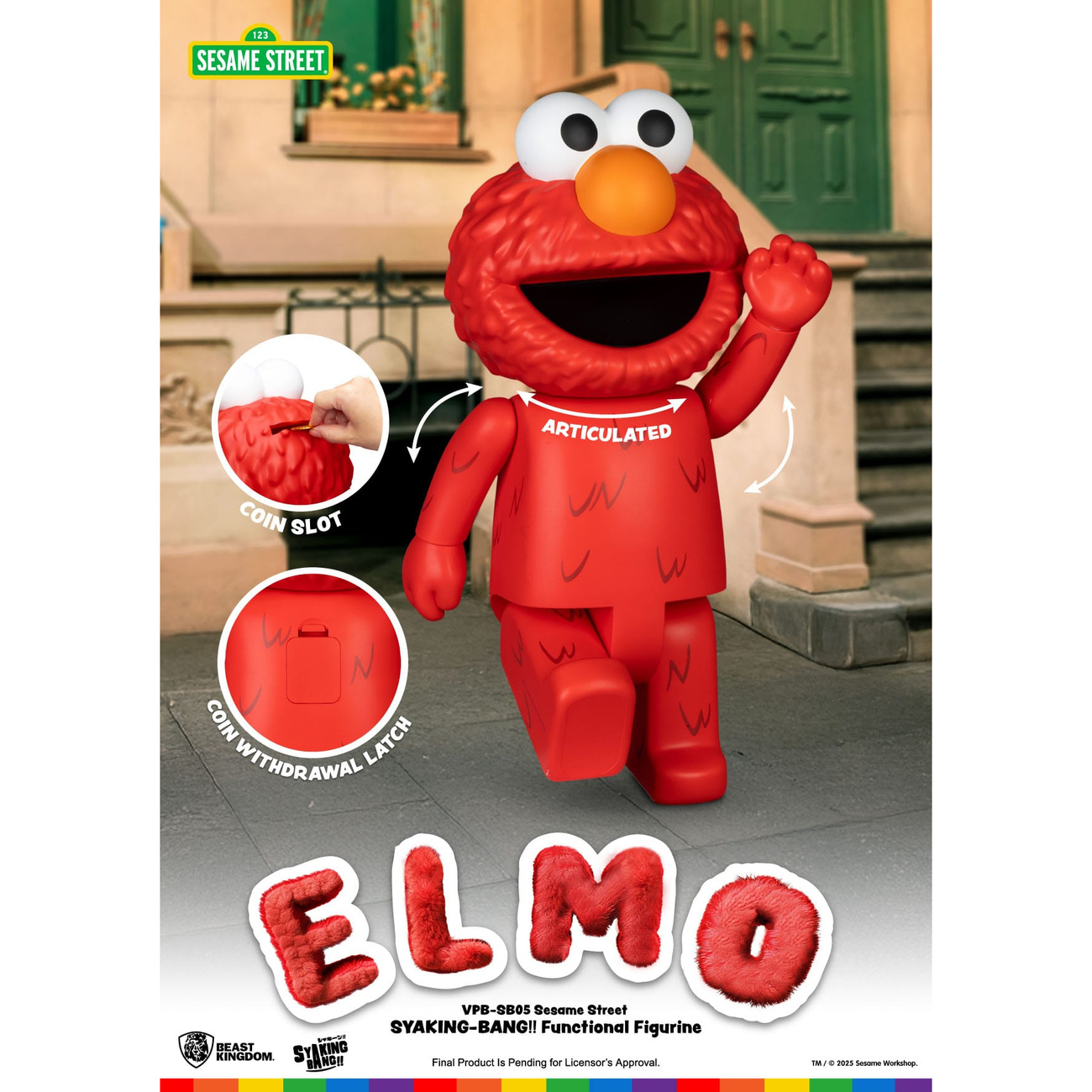 Barrio Sésamo hucha de vinilo Syaking Bang Elmo 47 cm