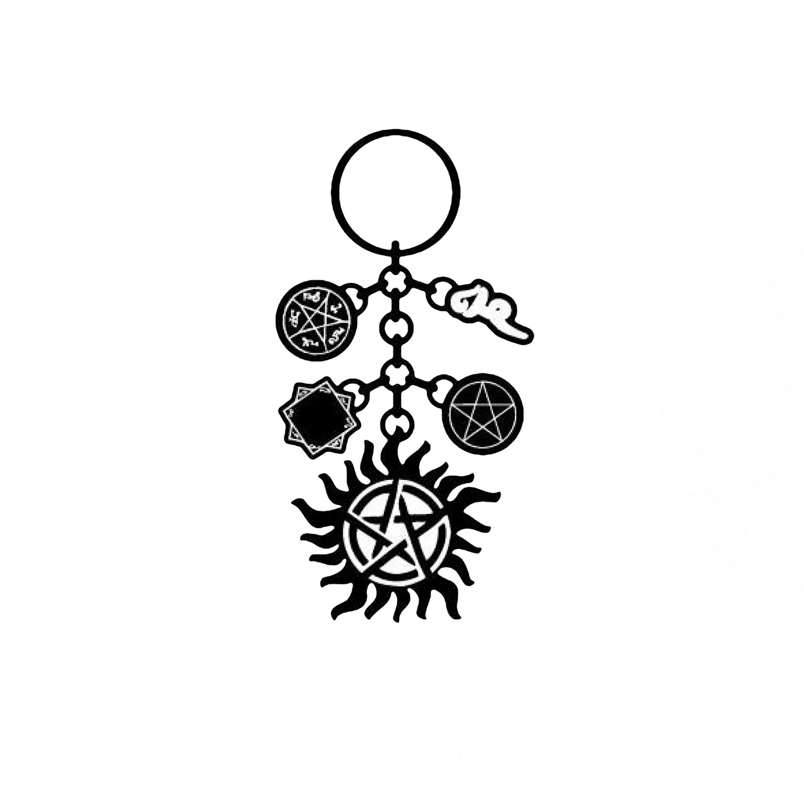 Supernatural - Symbolen Charm Sleutelhanger
