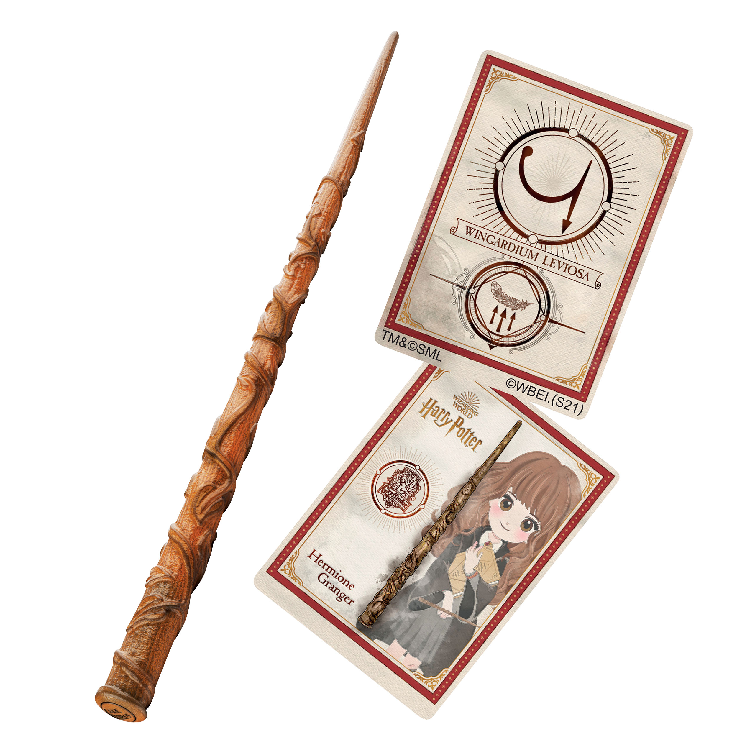 Harry Potter - Hermione baguette magique avec carte de sortilèges