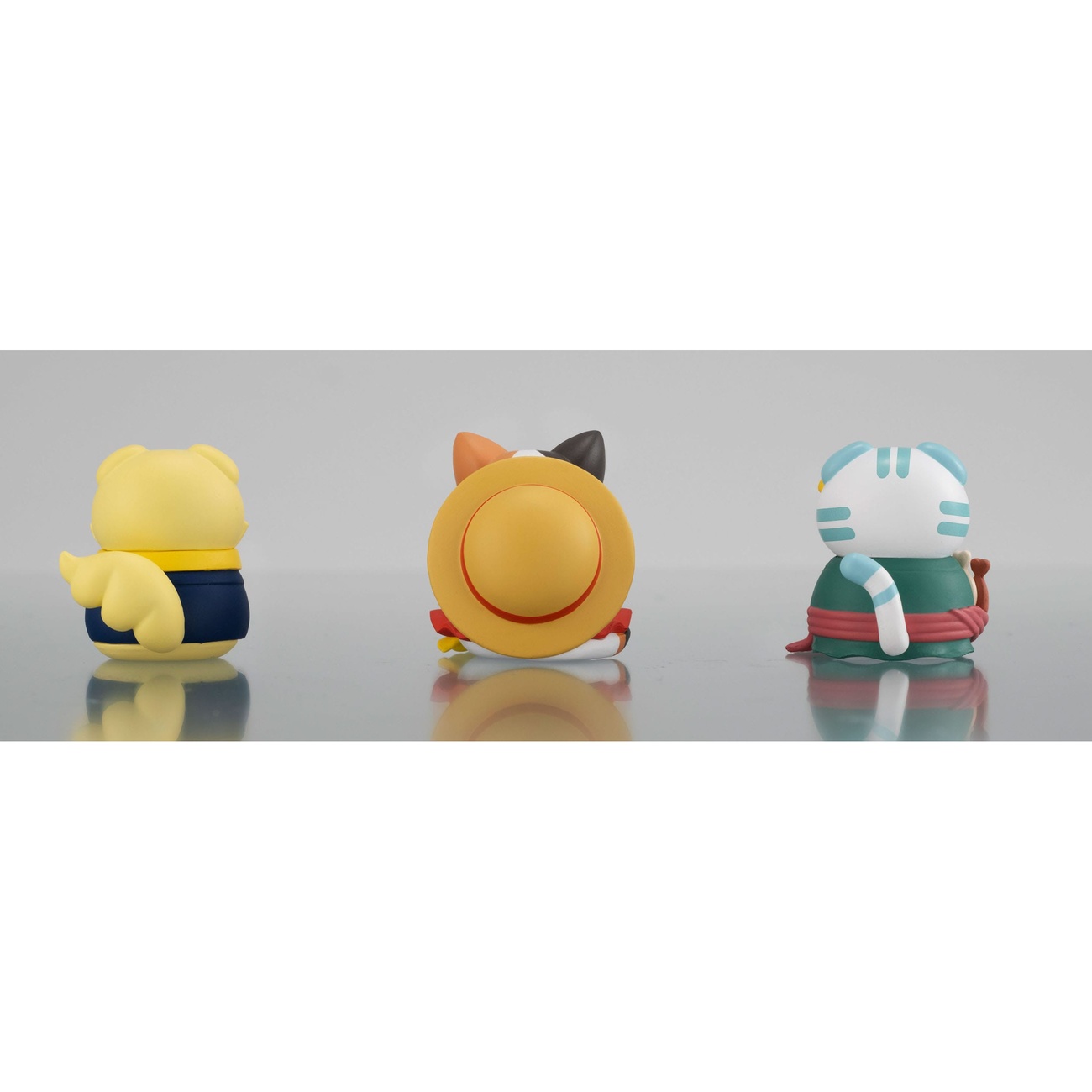 One Piece Mega Cat Project figurki kolekcjonerskie zestaw 3 szt. Nyan Piece Nyan! Happy Trio 2024 Limited Ver. 3 cm
