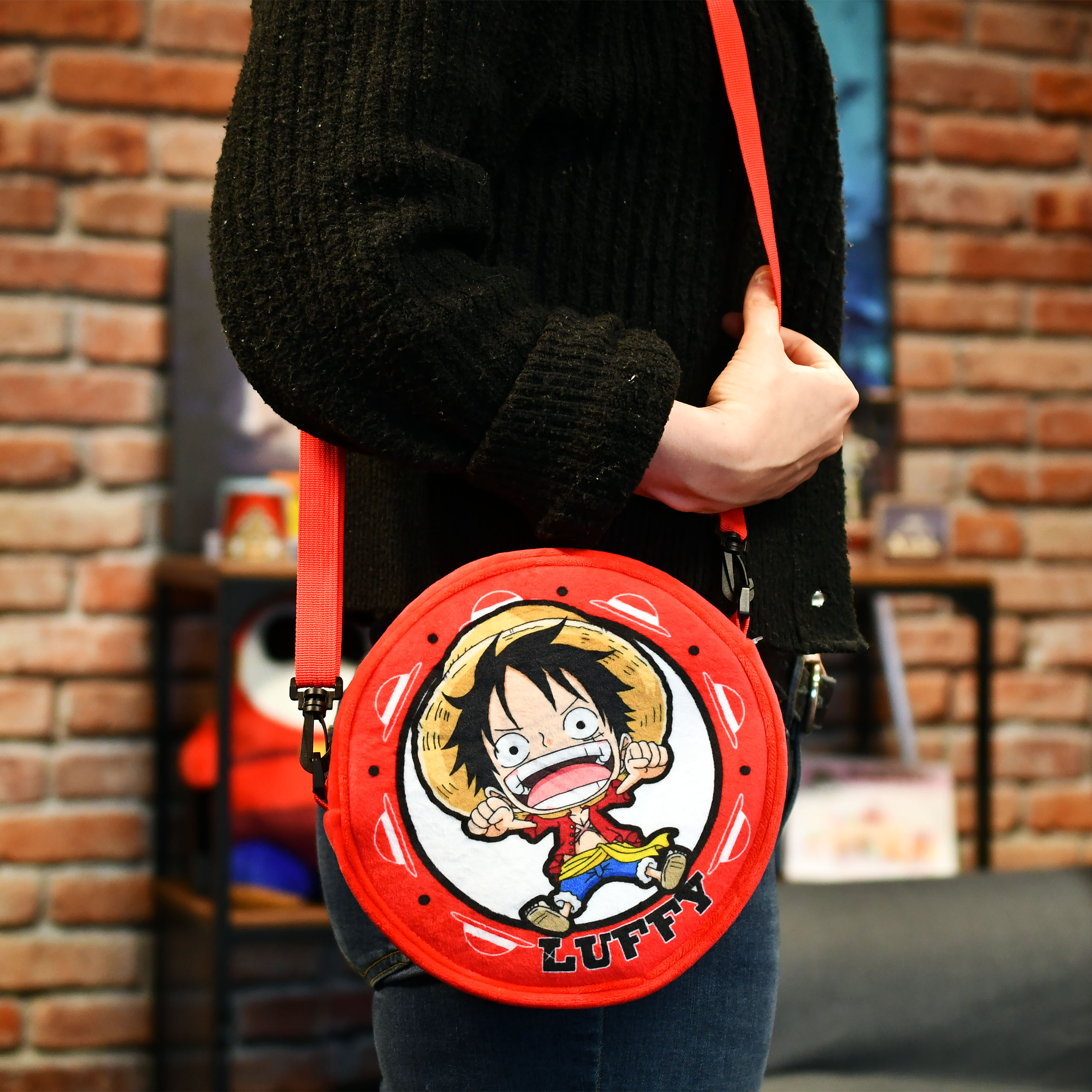 One Piece - Luffy Plush Crossbody Bag red
