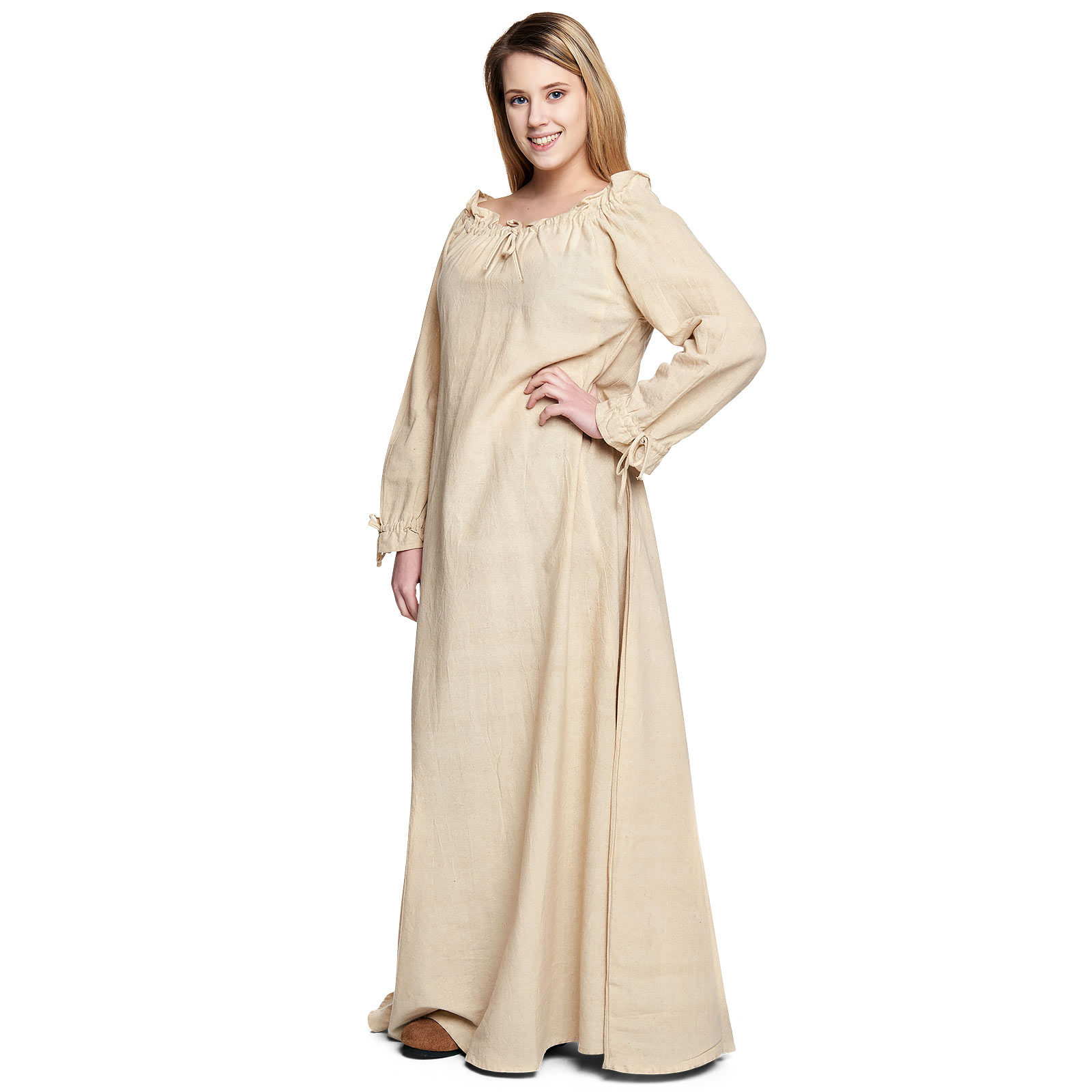Medieval Long Sleeve Dress Beige