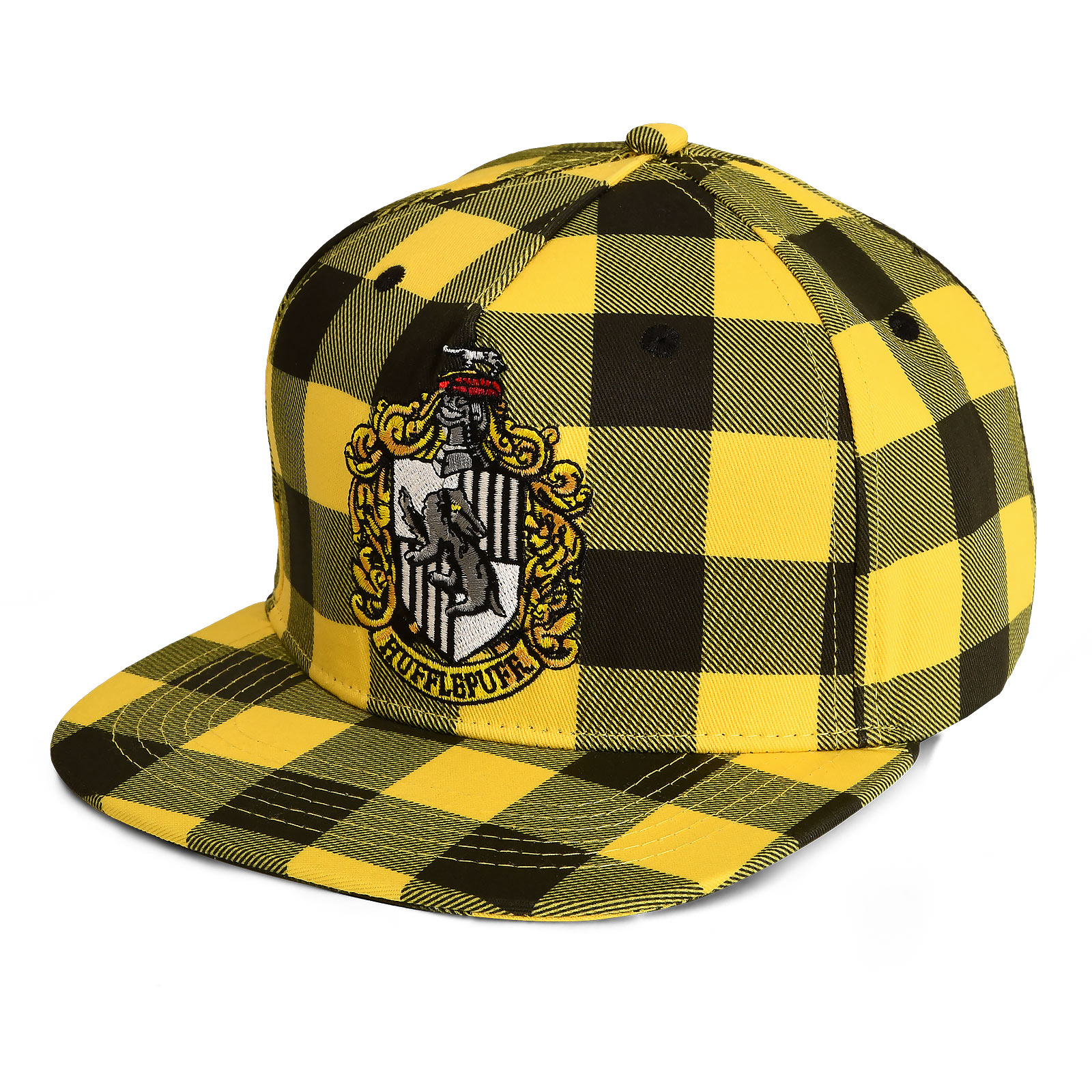 Harry Potter - Hufflepuff Crest Checkered Snapback Cap