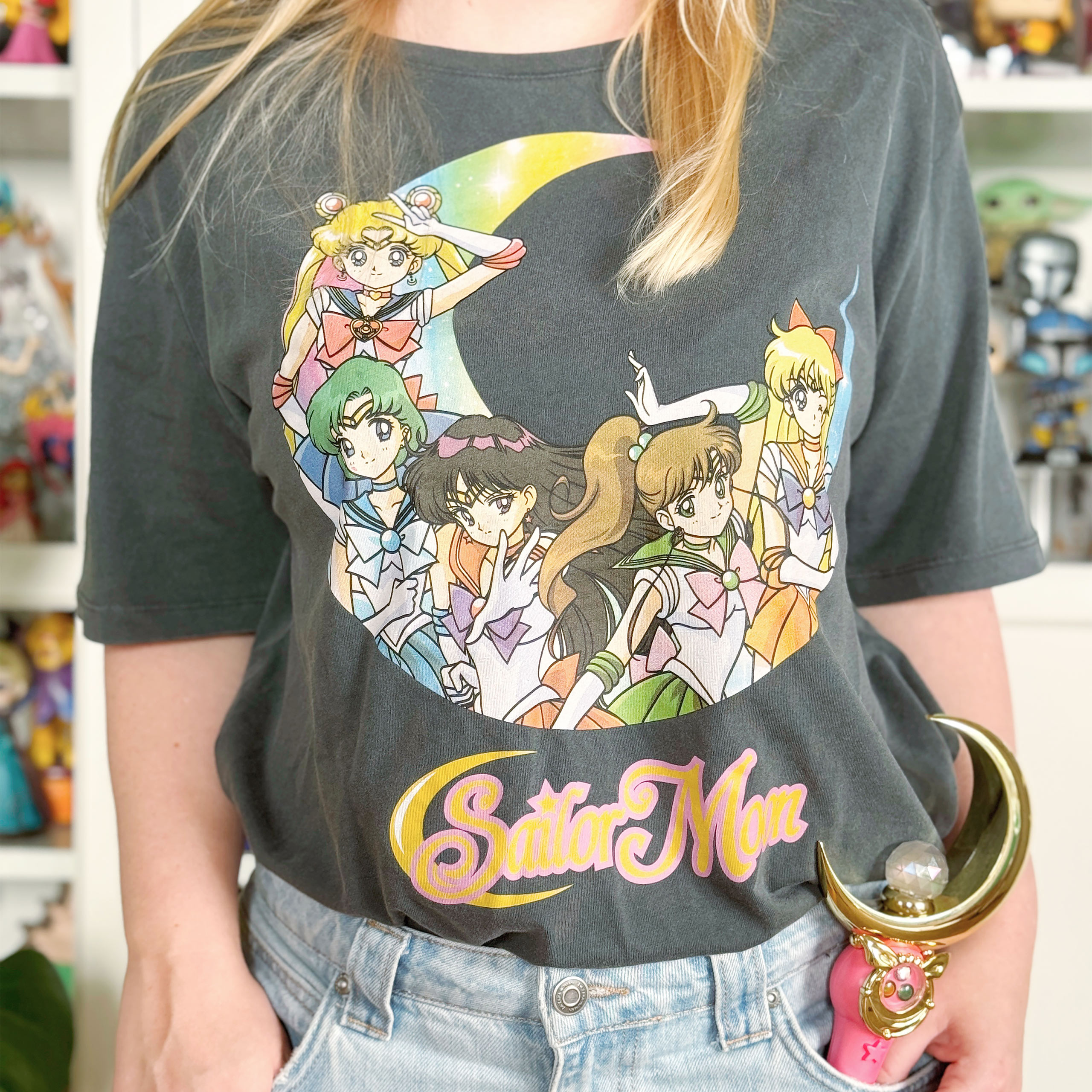 Sailor Moon - T-shirt delle Guerriere Sailor per donne, colore grigio