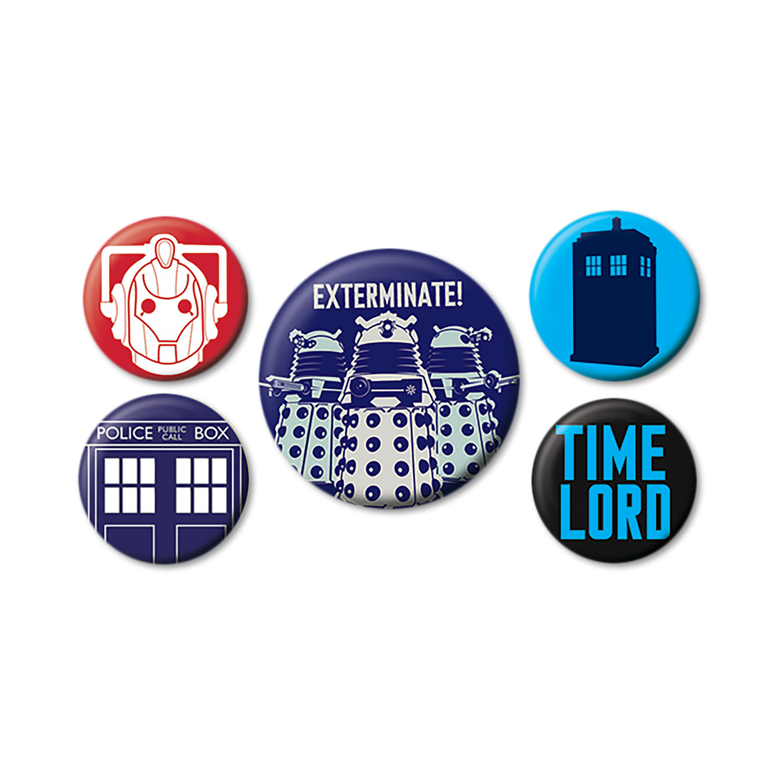 Doctor Who - Exterminate Button 5er Set