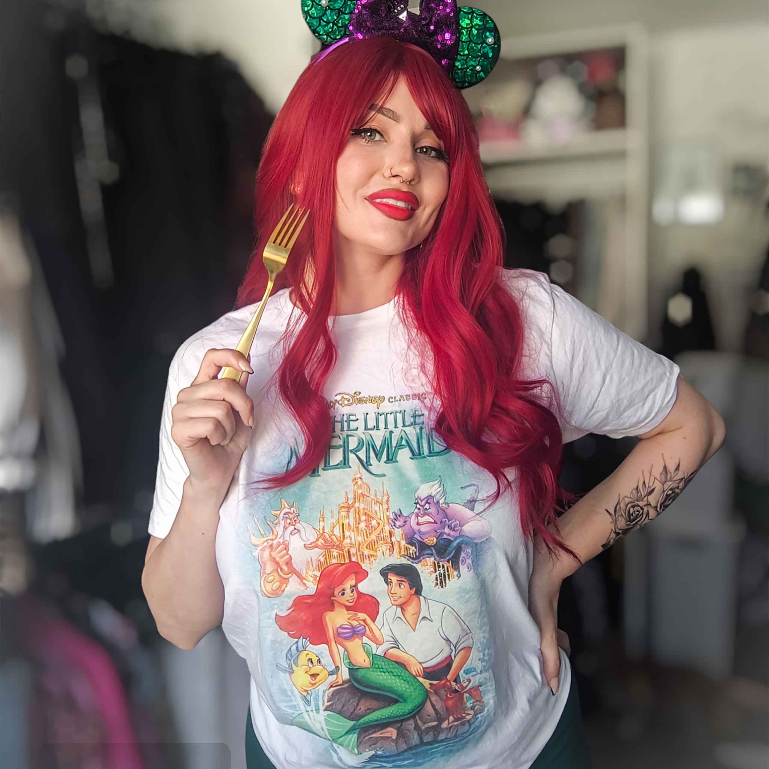 Ariel - T-shirt classica con poster bianco