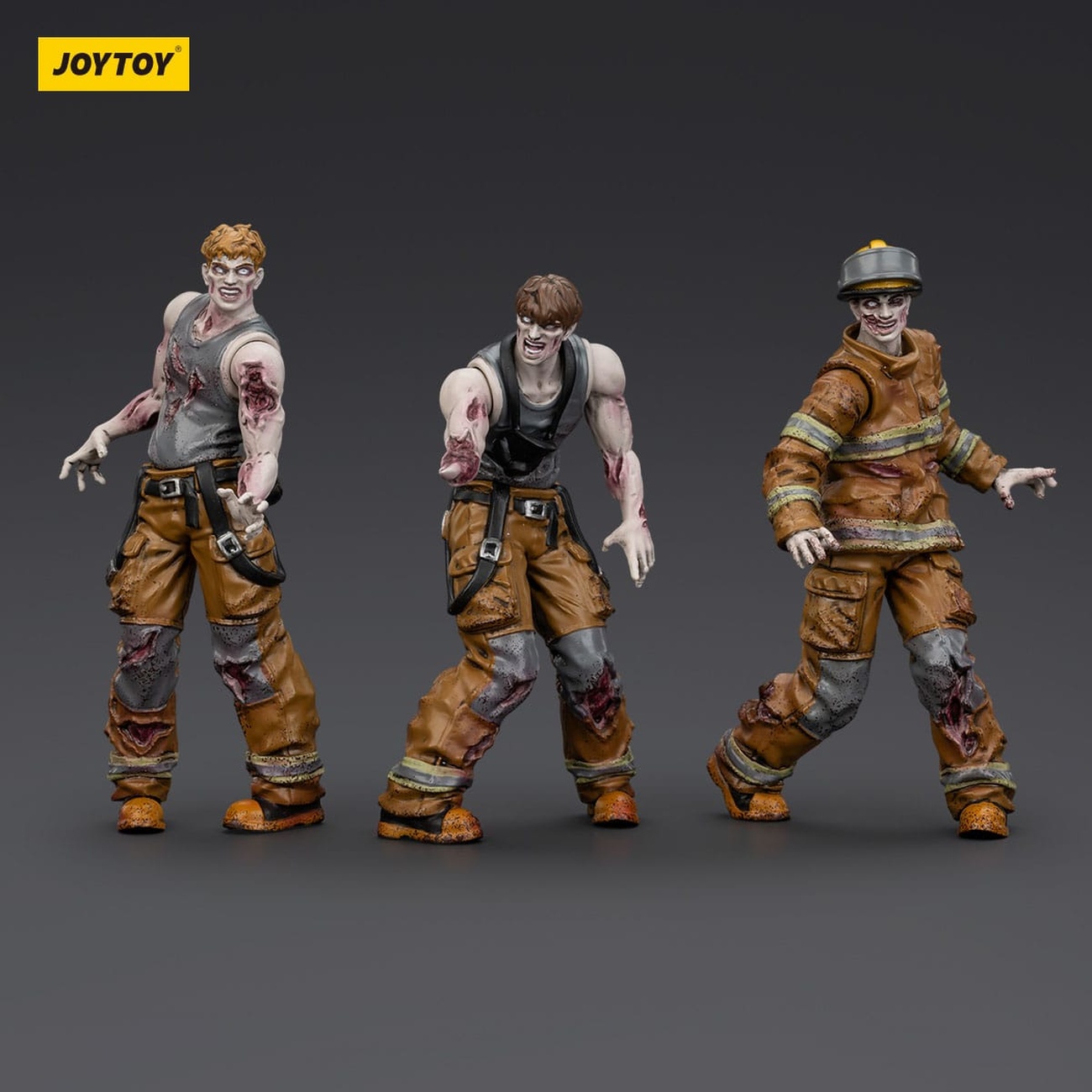 Zombie Dark Source actionfigurer 3-pack Firefighters 8 cm