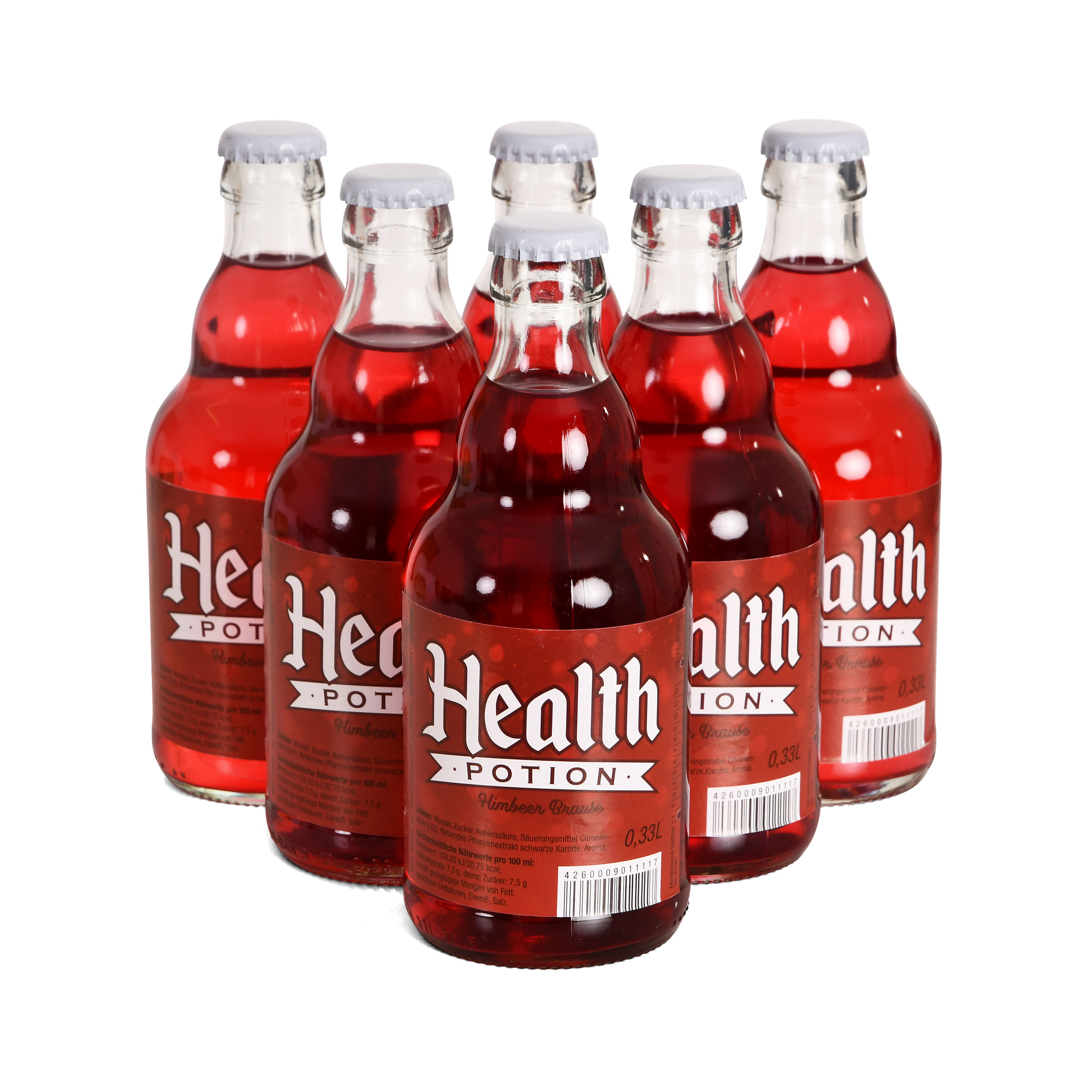 Health Potion Bottle Raspberry Effervescent - Pack of 6