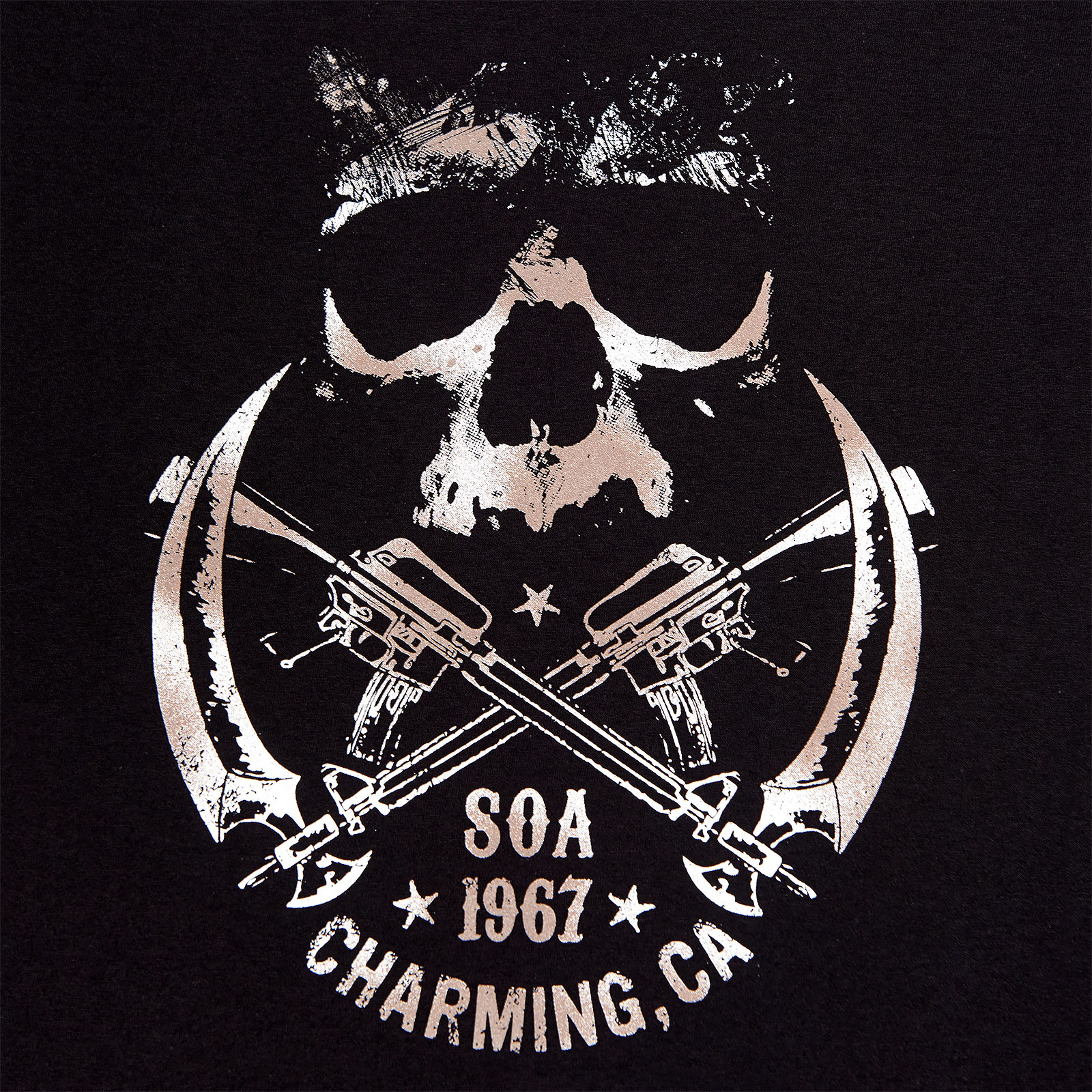 Sons of Anarchy - Skull and Sickle T-Shirt zwart