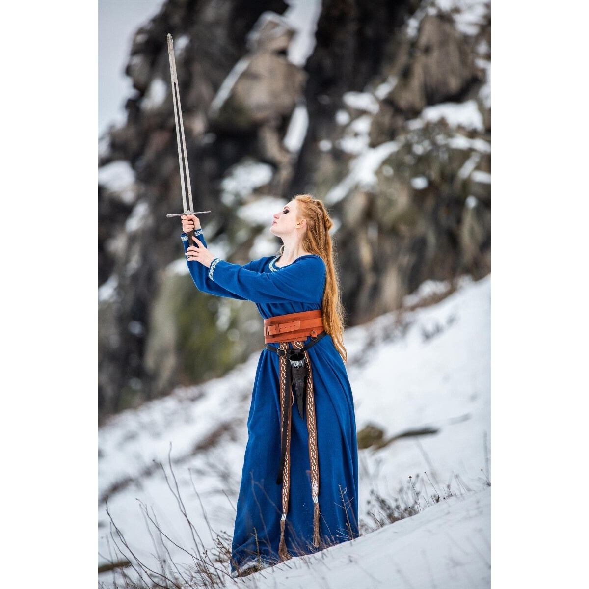 Medieval Viking Dress Brigida blue