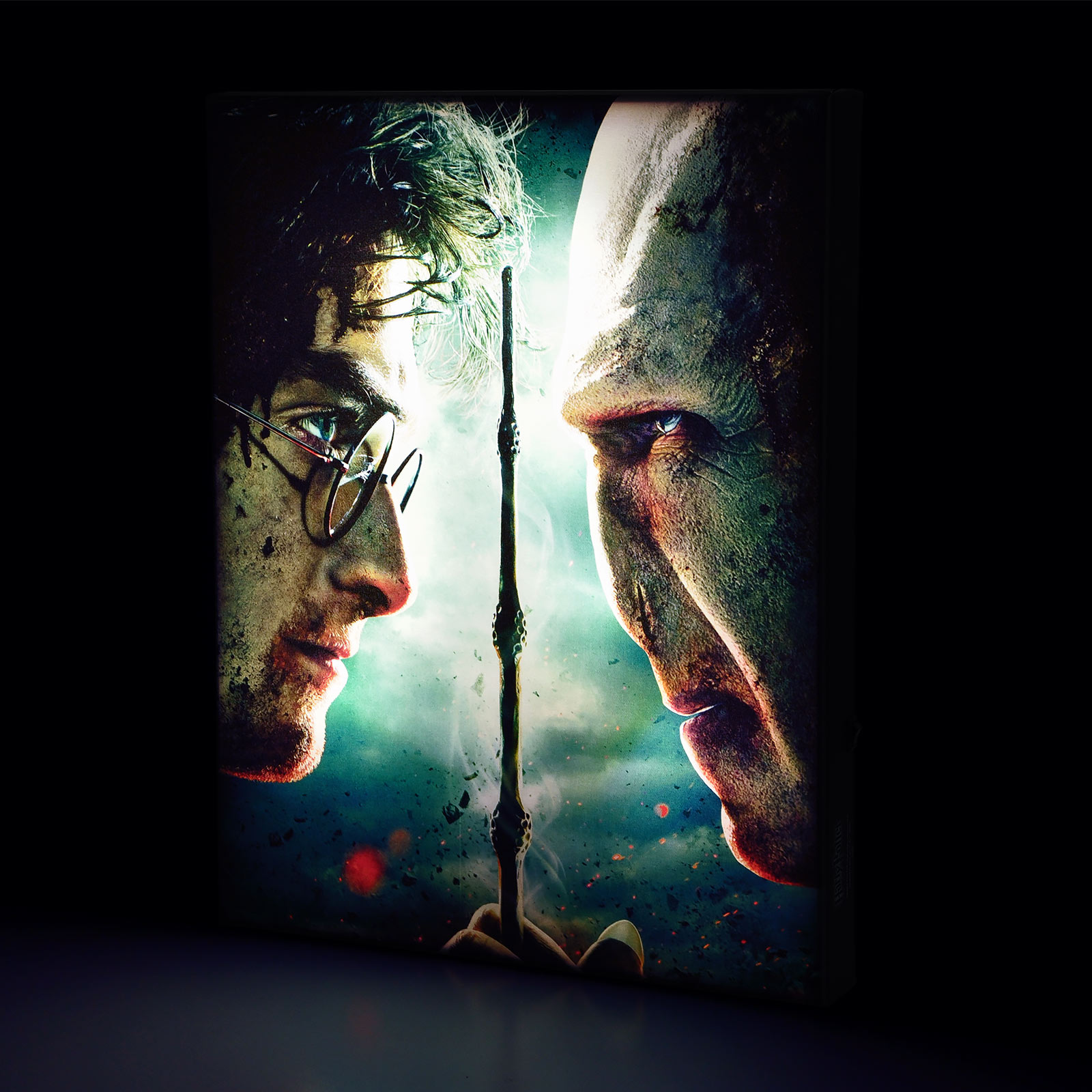 Harry Potter - Harry vs. Voldemort Wandbild mit Licht