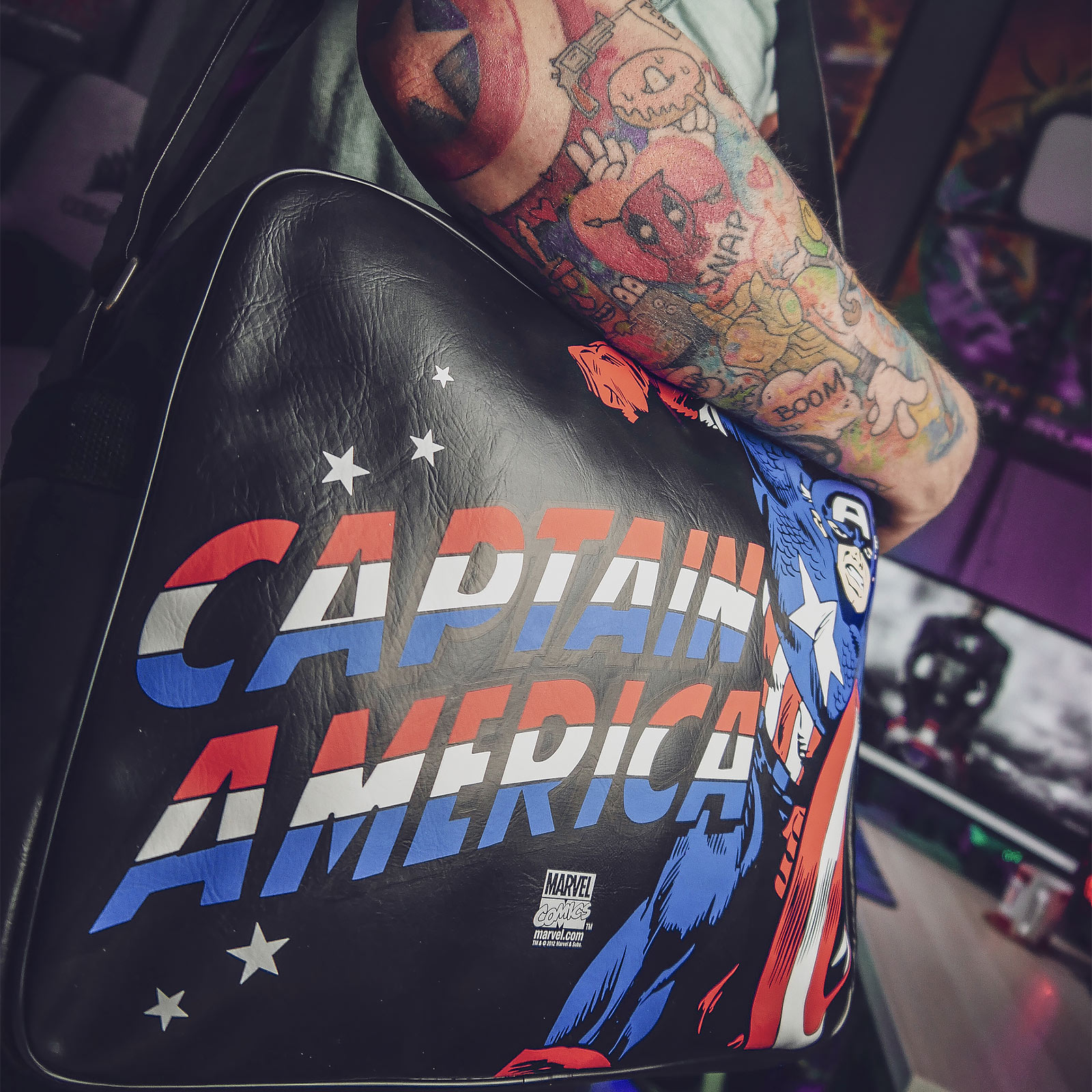 Captain America - Borsa a tracolla nera