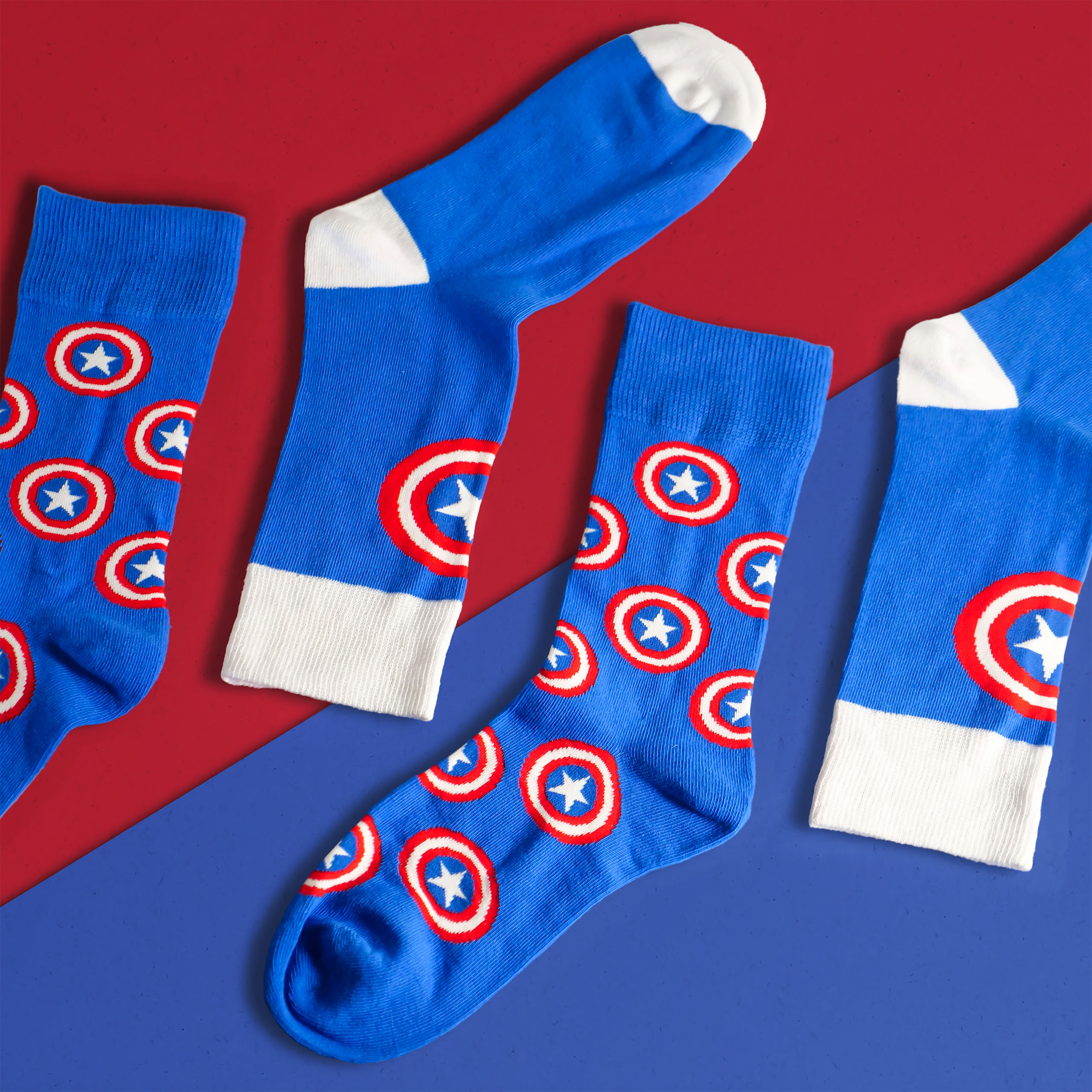 Captain America - Shield Logo Socken 2er Set blau