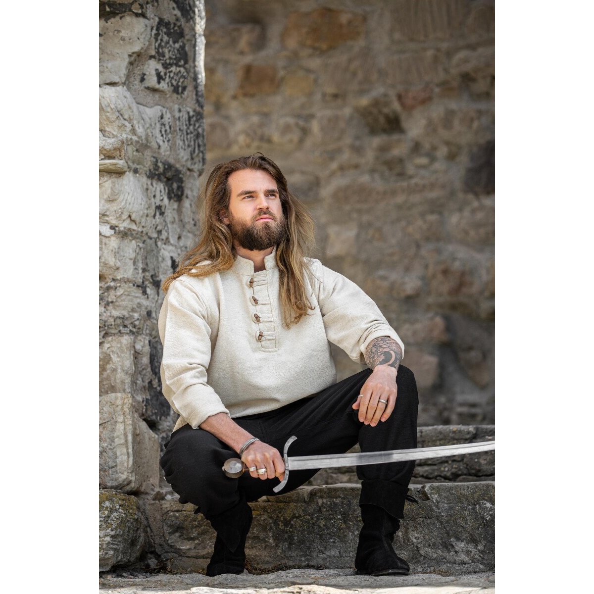 Średniowieczna koszula Anton beżowa