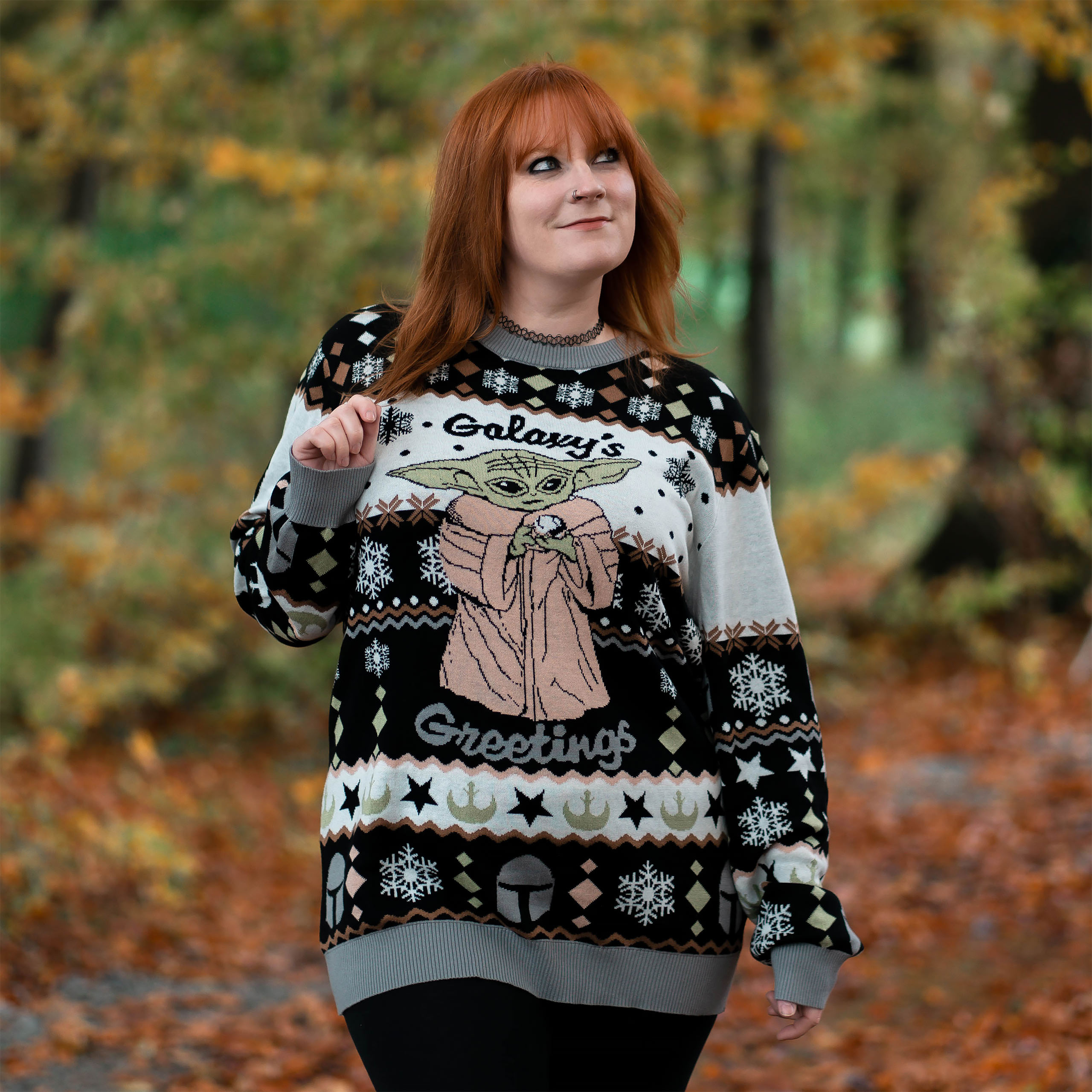 Grogu Galaxy's Greetings Knit Sweater - Star Wars The Mandalorian