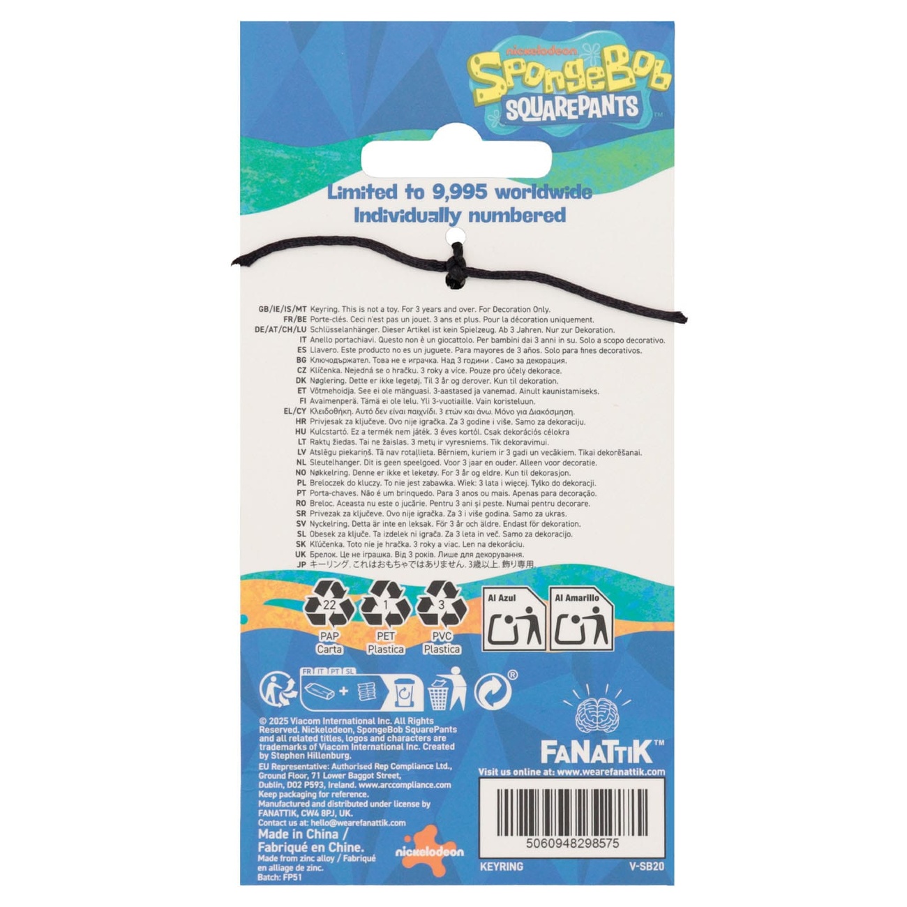 Porte-clés SpongeBob SquarePants Driver License Édition Limitée