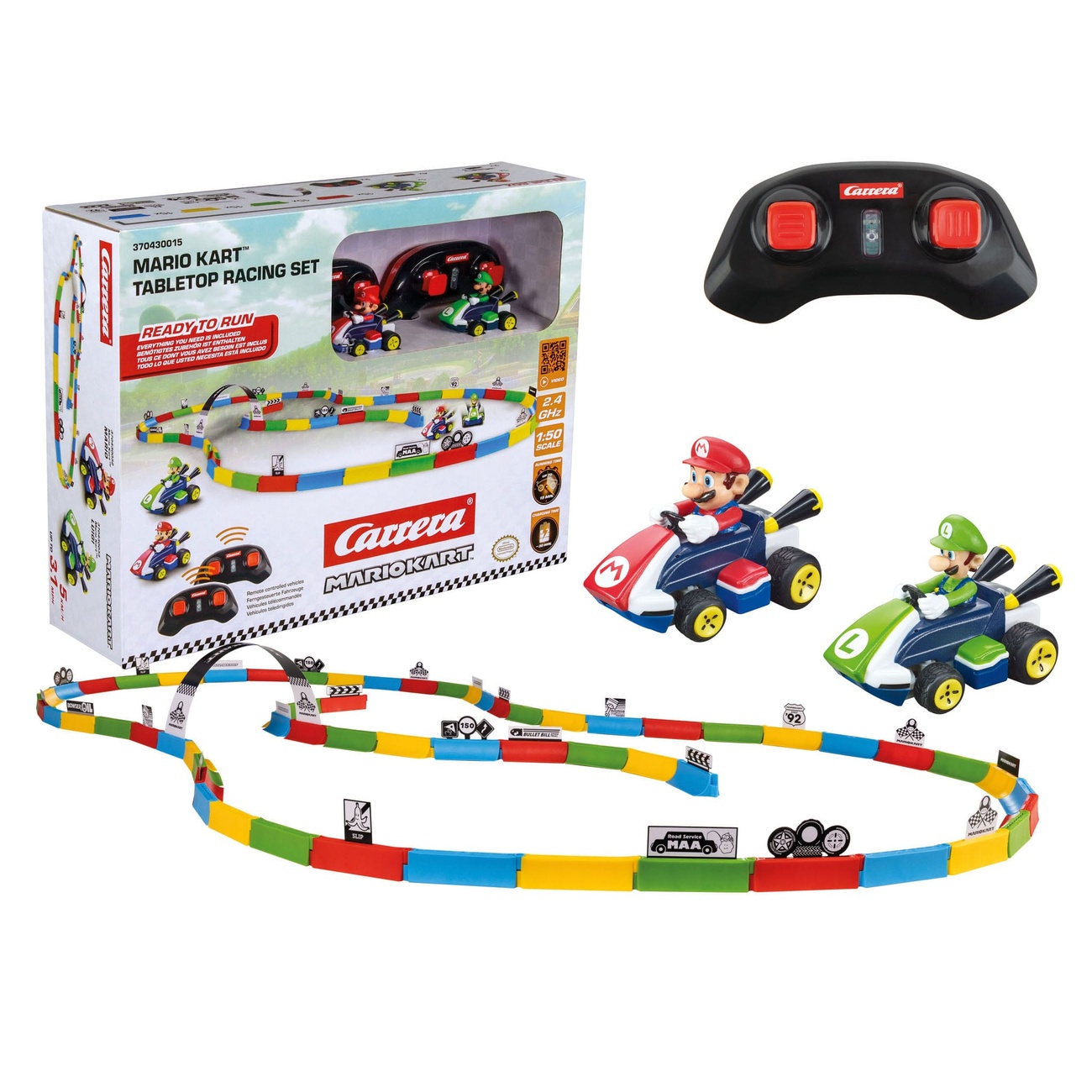 Super Mario Kart Coche RC teledirigido 1/43 2,4GHz Set de carreras de mesa Mario
