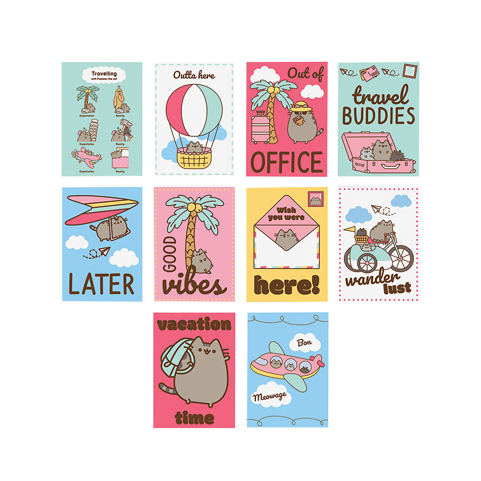 Pusheen - Reispostkaarten 10-delige set
