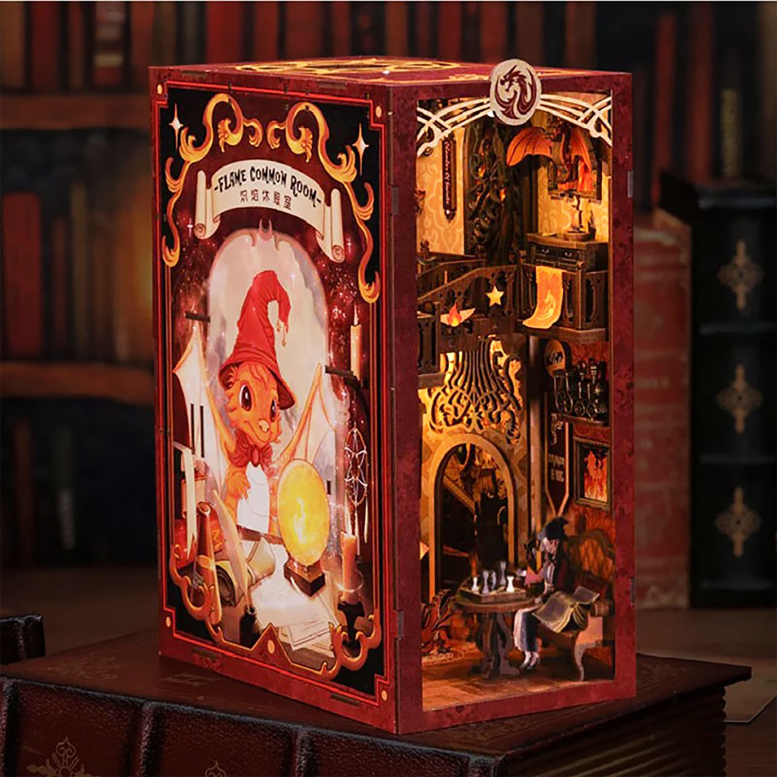 Flame Common Room Book Nook - Modell Bausatz Holz
