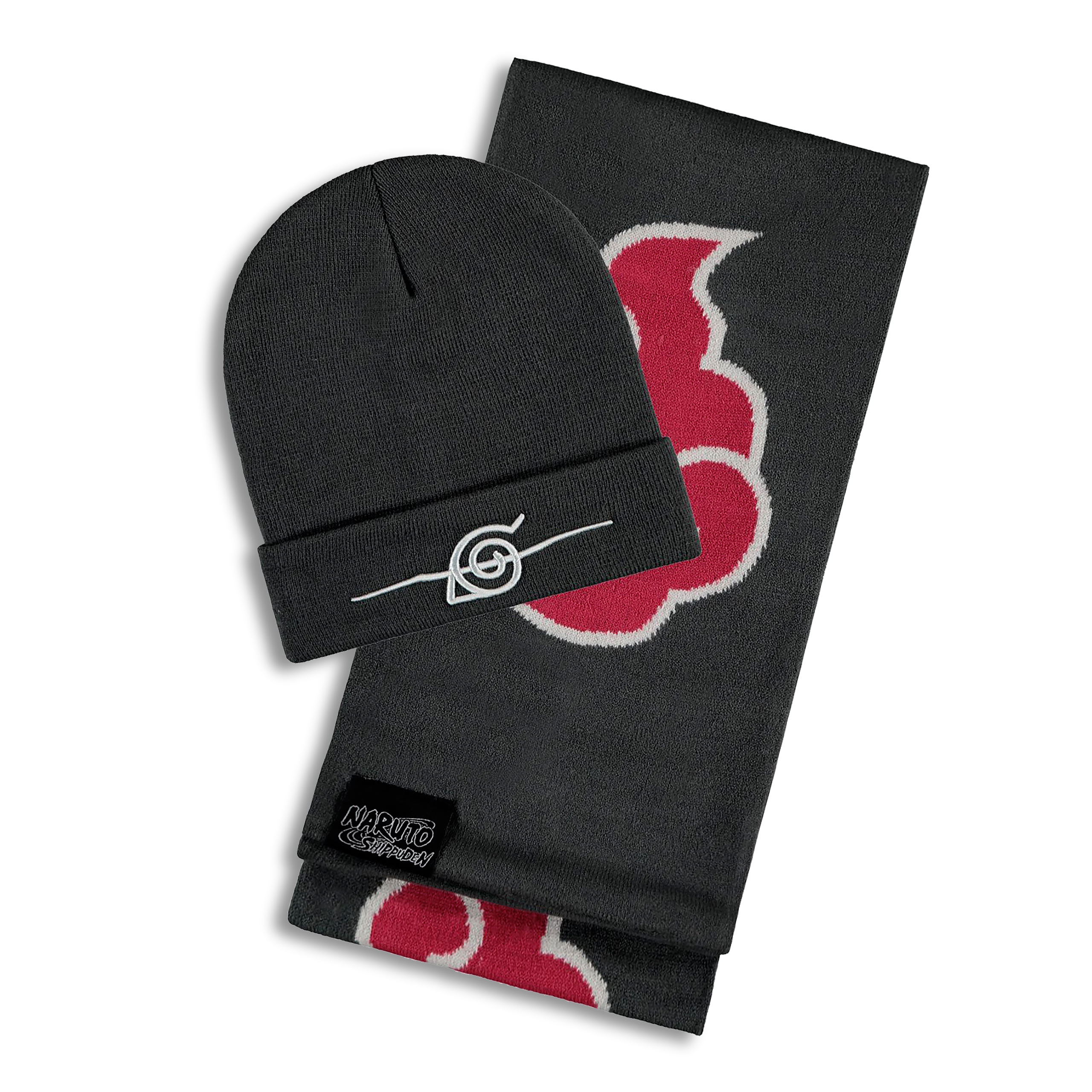 Naruto - Akatzuki Mütze und Schal Geschenk Set