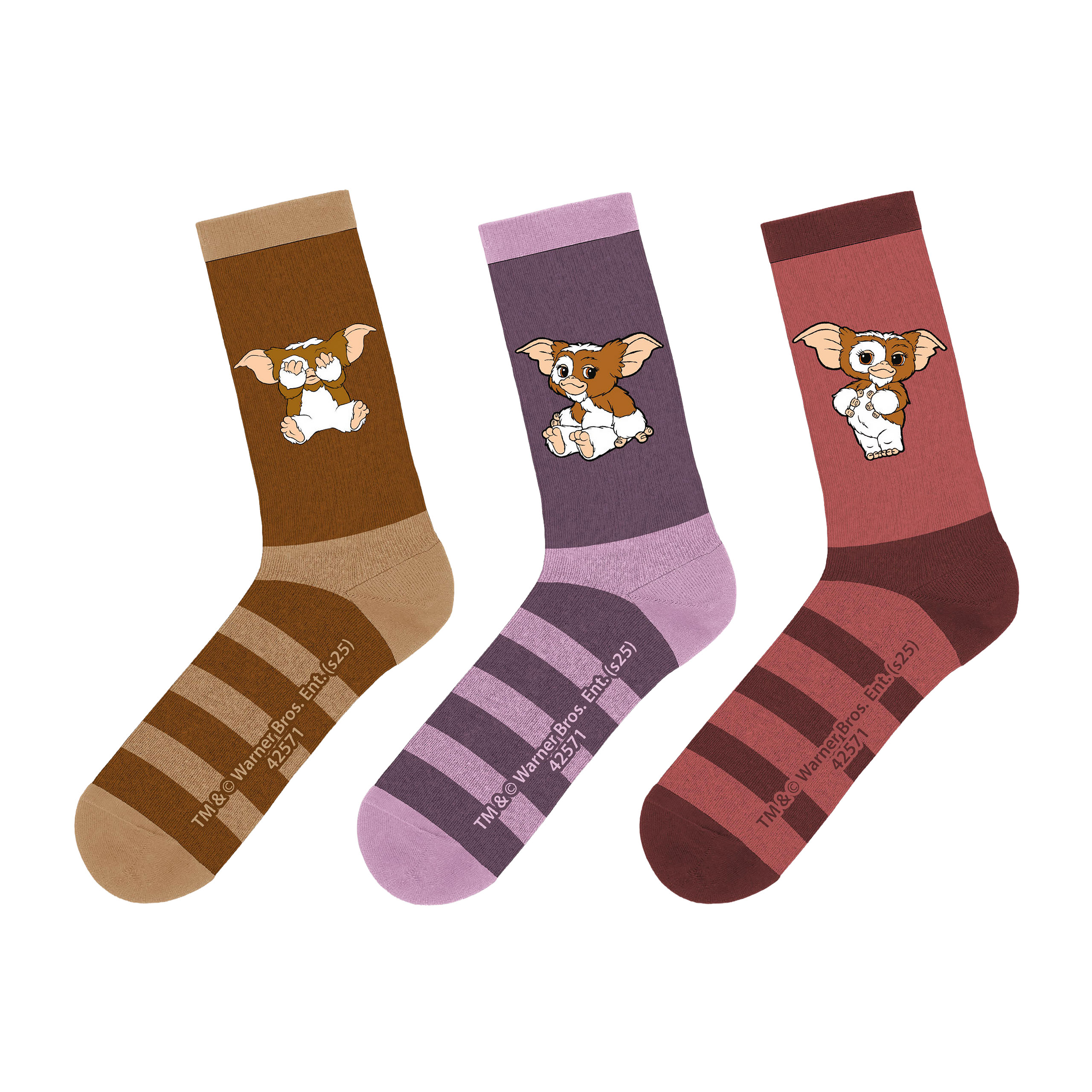 Gremlins - Lot de 3 paires de chaussettes Gizmo Emotions dans une boîte cadeau