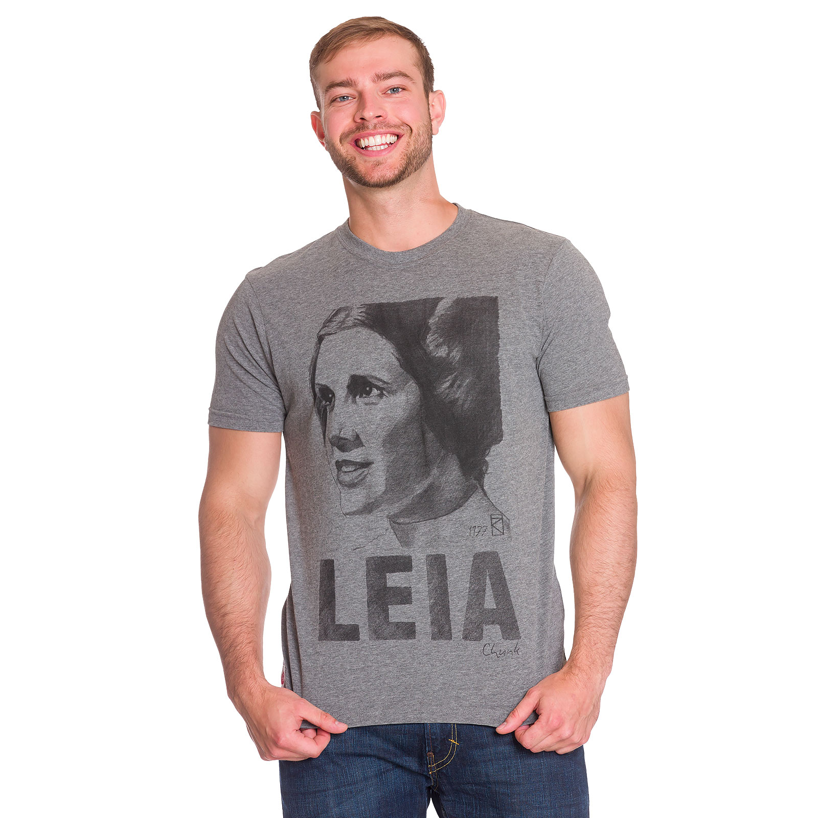 Star Wars - T-shirt Leia Sketch gris