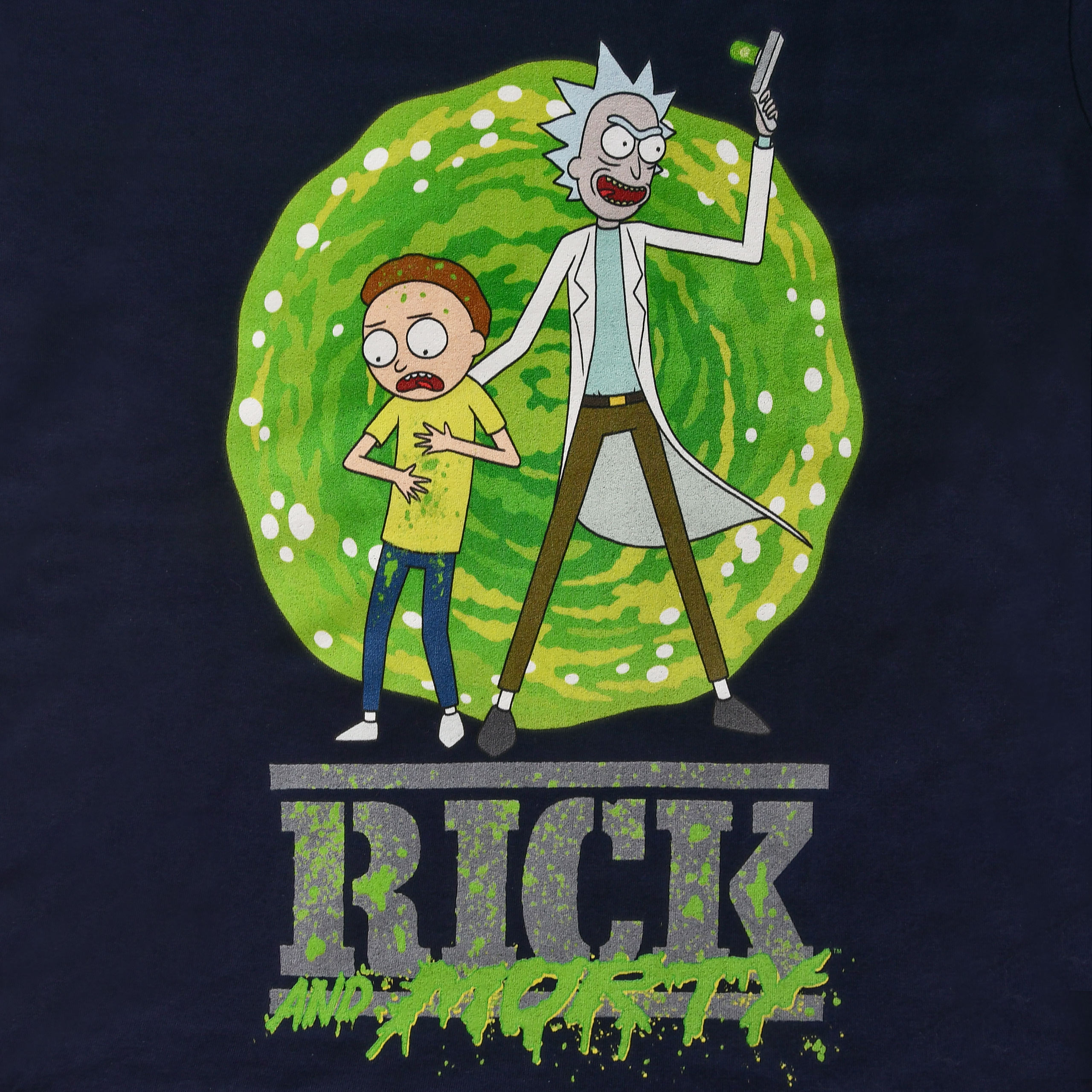 Rick en Morty - Portal T-shirt blauw