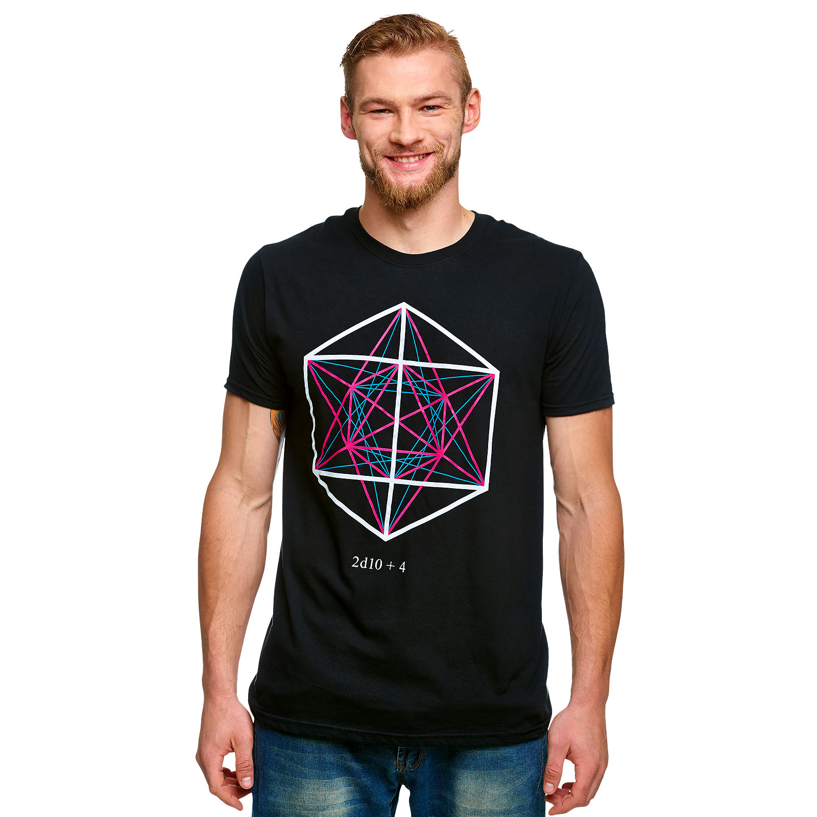 Dungeons & Dragons - 2d10 + 4 Symbol T-Shirt schwarz