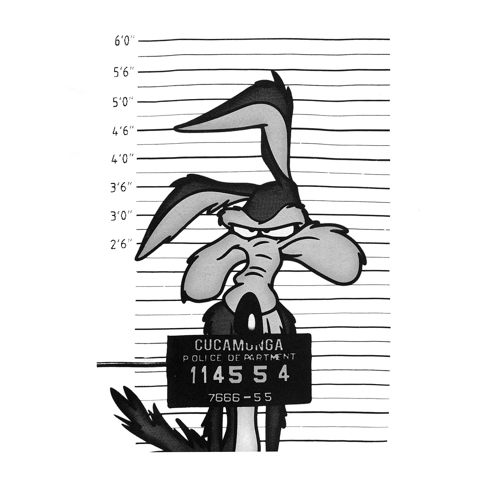 Looney Tunes - Wile E. Coyote Mugshot T-Shirt wit