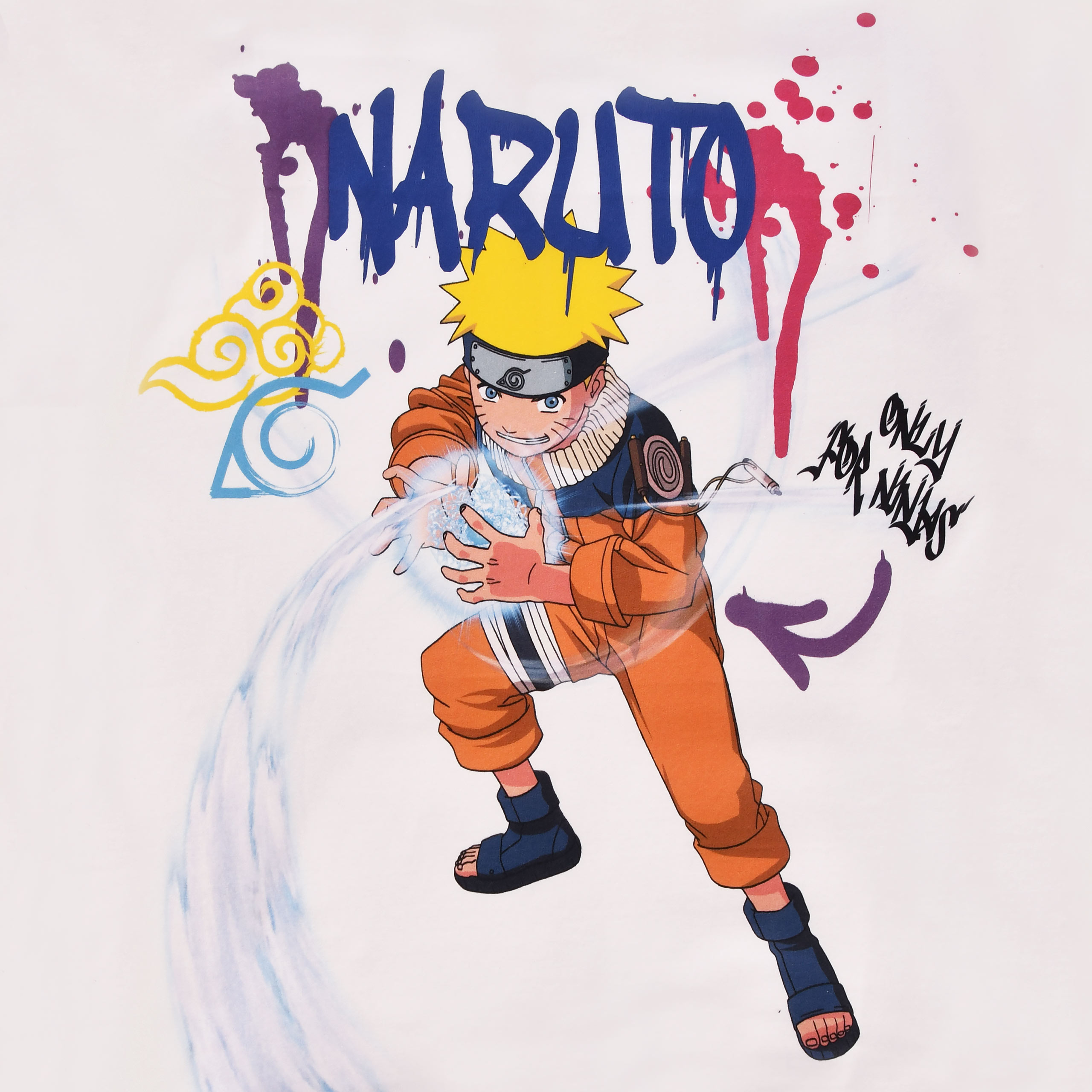 Naruto - Felpa con cappuccio bianca Graffiti