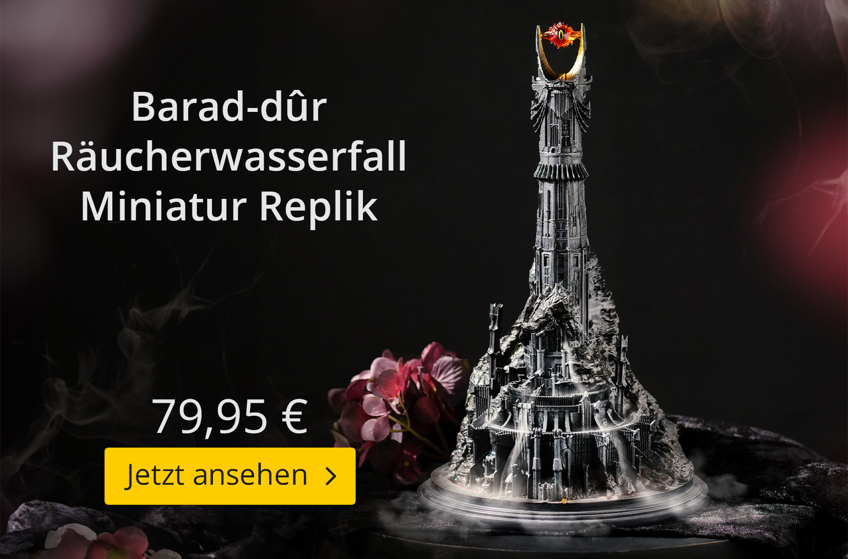 Barad-dûr Backflow Räucherwasserfall Miniatur Replik - Herr der Ringe