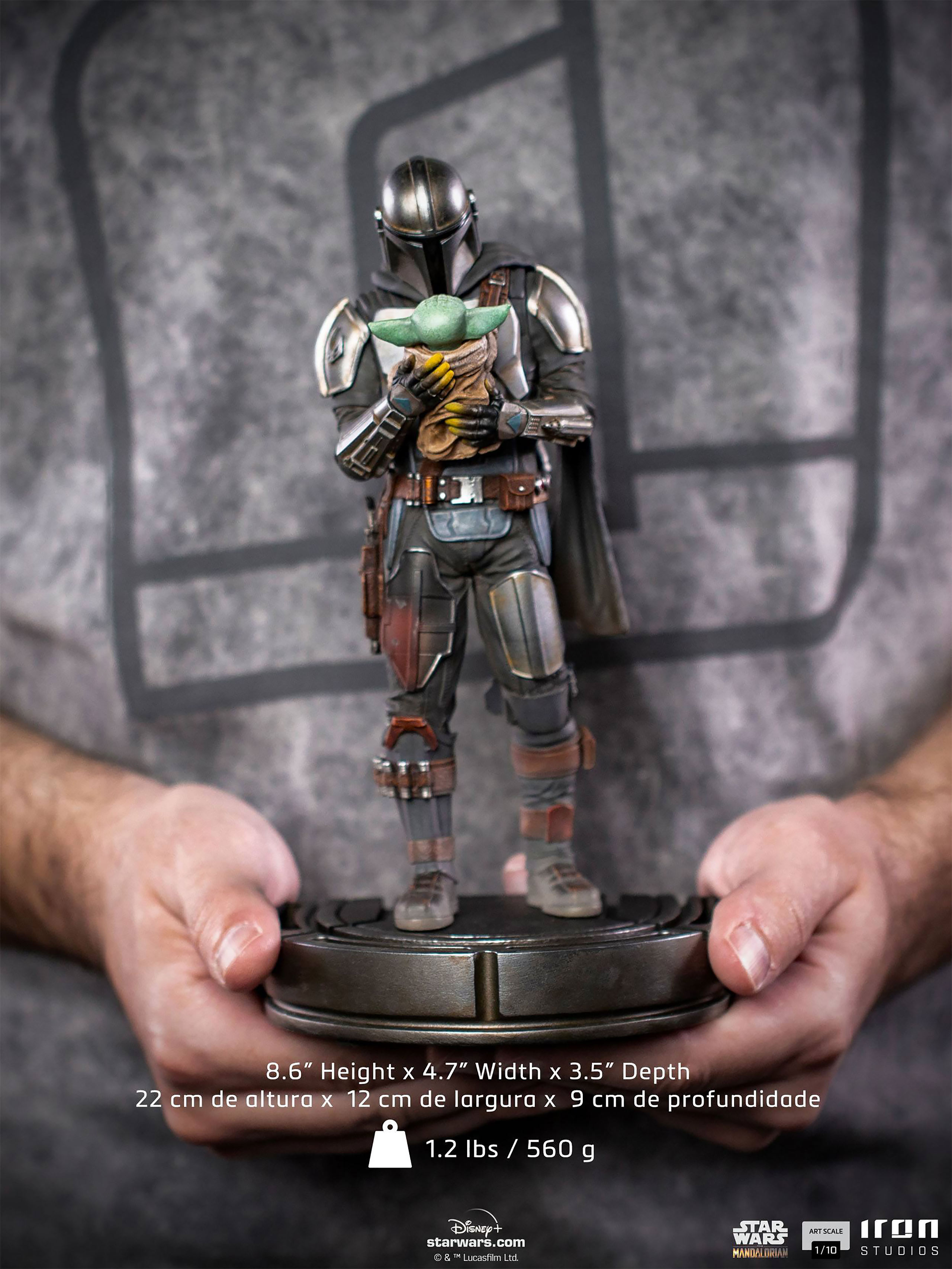 Mando with Grogu BDS Art Scale Deluxe Statue - Star Wars The Mandalorian
