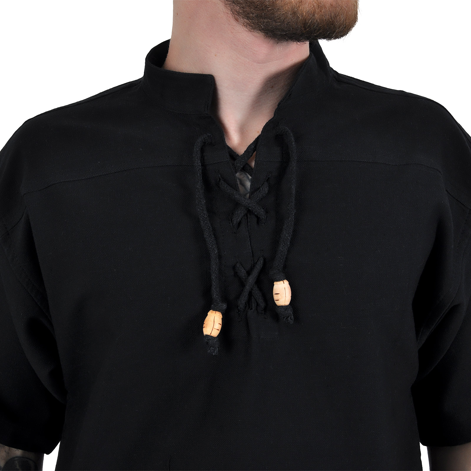 Mittelalter Hemd Kurzarm schwarz