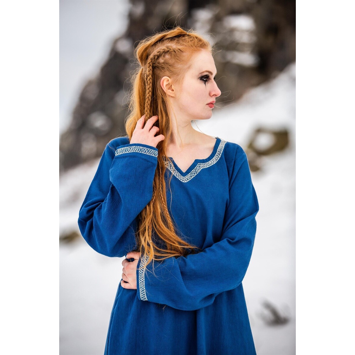 Medieval Viking Dress Brigida blue
