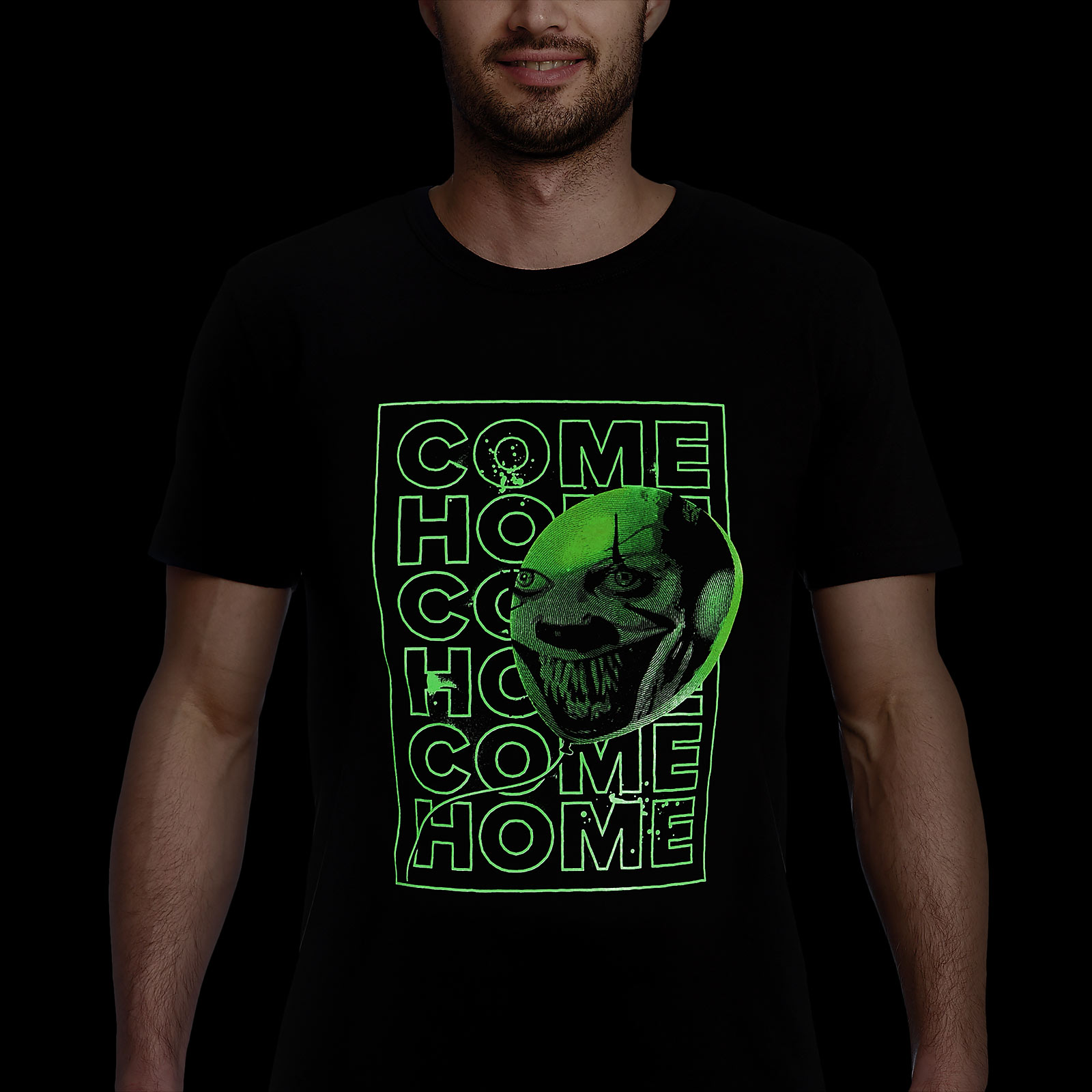 Stephen King's IT - Come Home Glow in the Dark T-Shirt Black