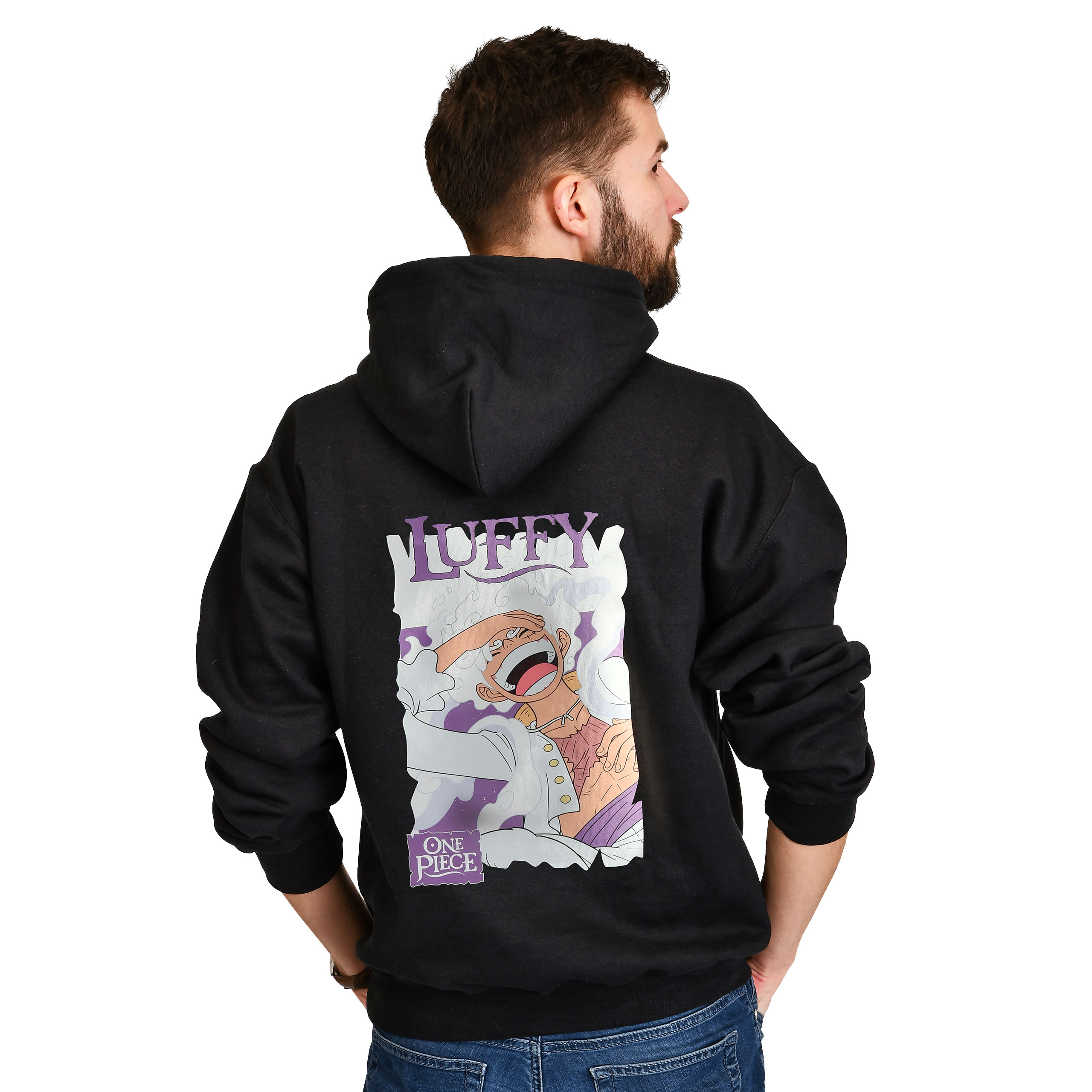 One Piece - Monkey D. Luffy Gear 5 Felpa con cappuccio nera