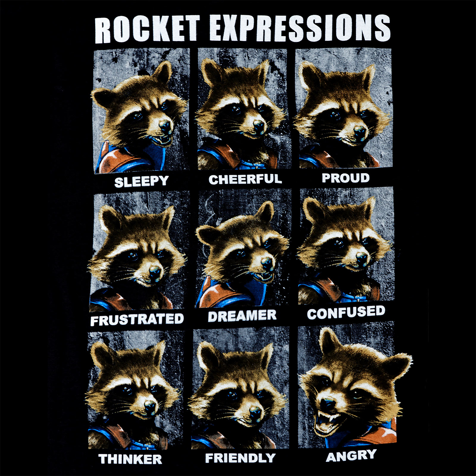 Guardians of the Galaxy - T-shirt Rocket Expressions noir